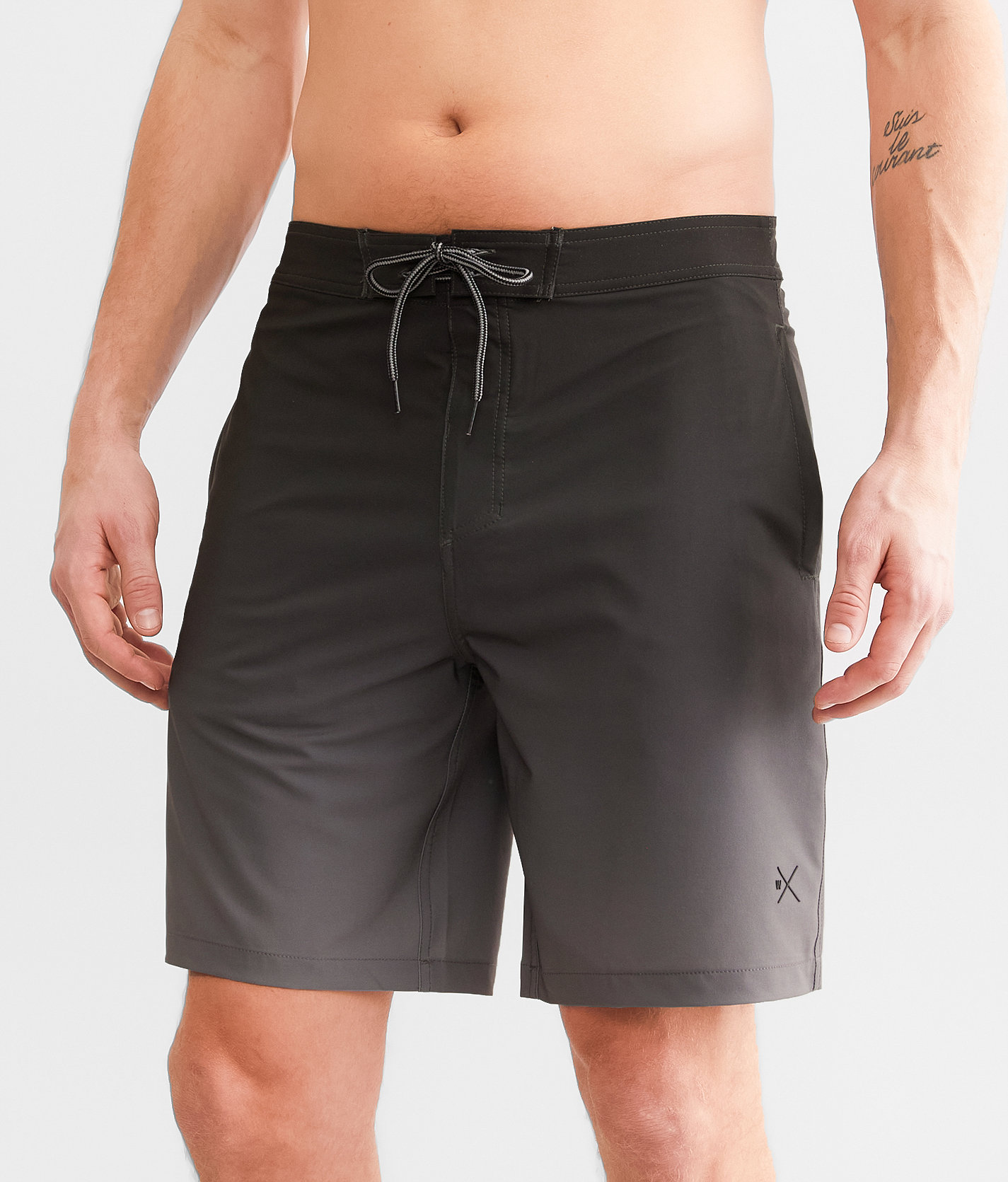 Departwest Gradient Stretch Boardshort - Men's Swimwear in Black Grey
