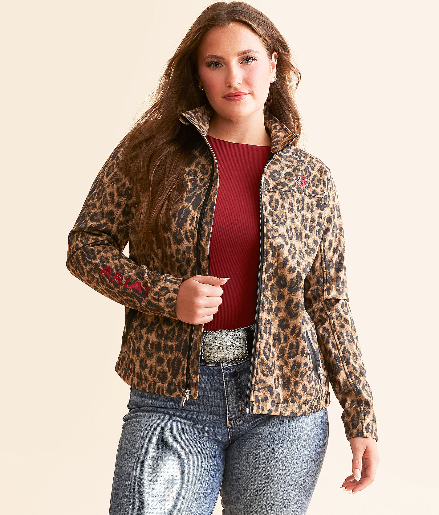 Ariat New Team Softshell Jacket - Women's Coats & Jackets in Lila Leopard