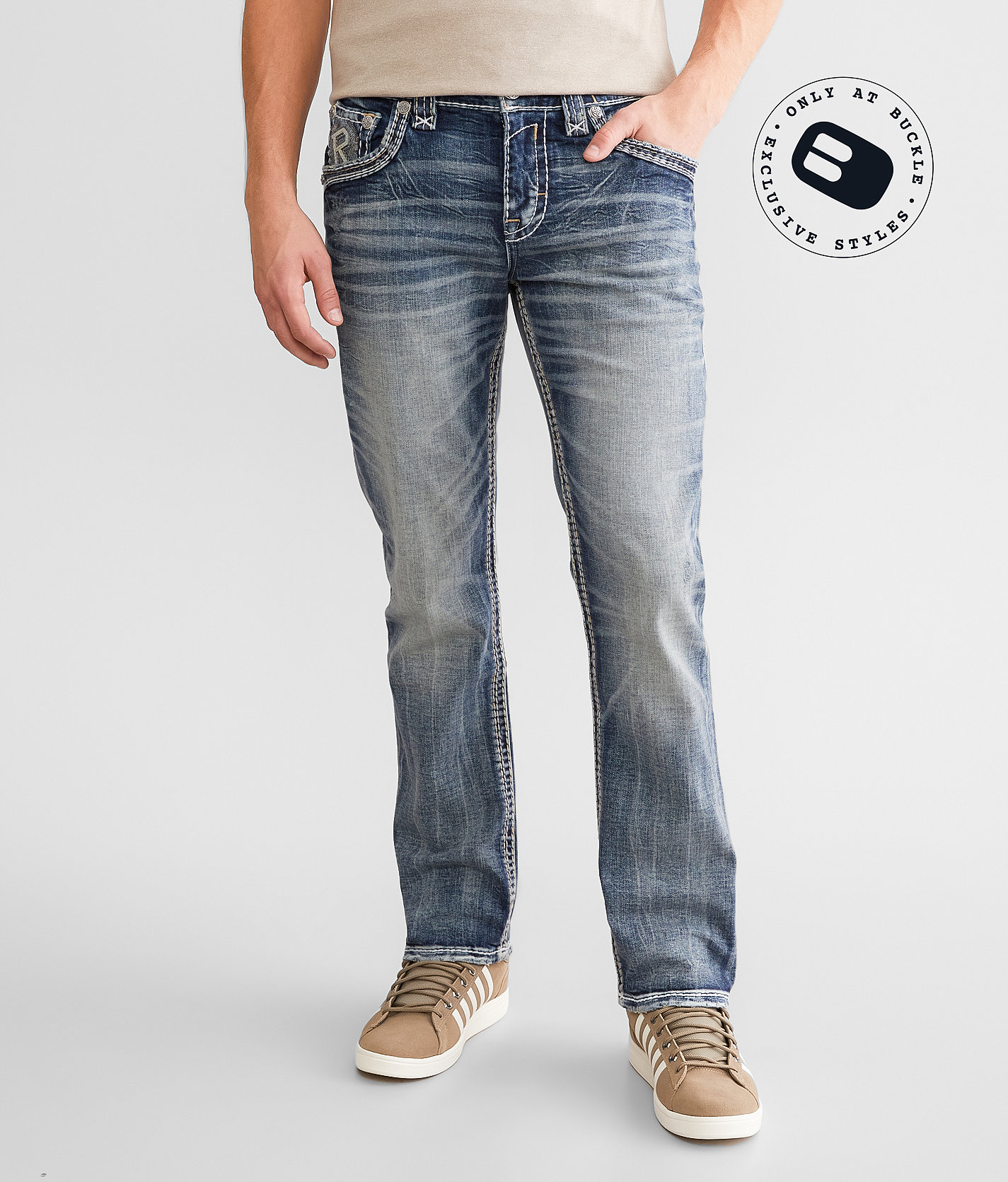 Rock Revival Jase Straight Stretch Jean - Men's Jeans in Jase J201