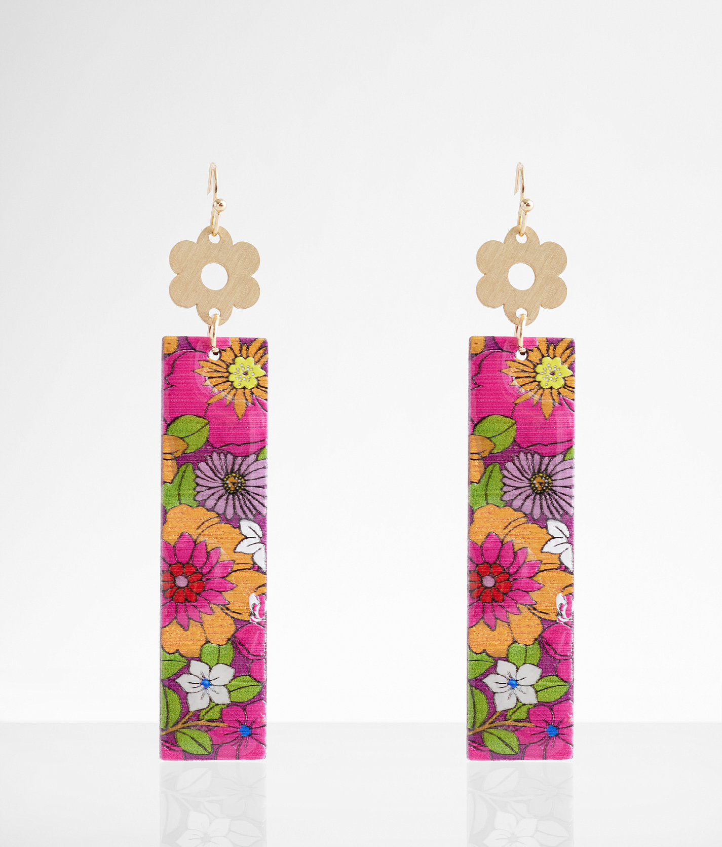 boutique by BKE Retro Floral Earring - Women's Jewelry in Gold Multi
