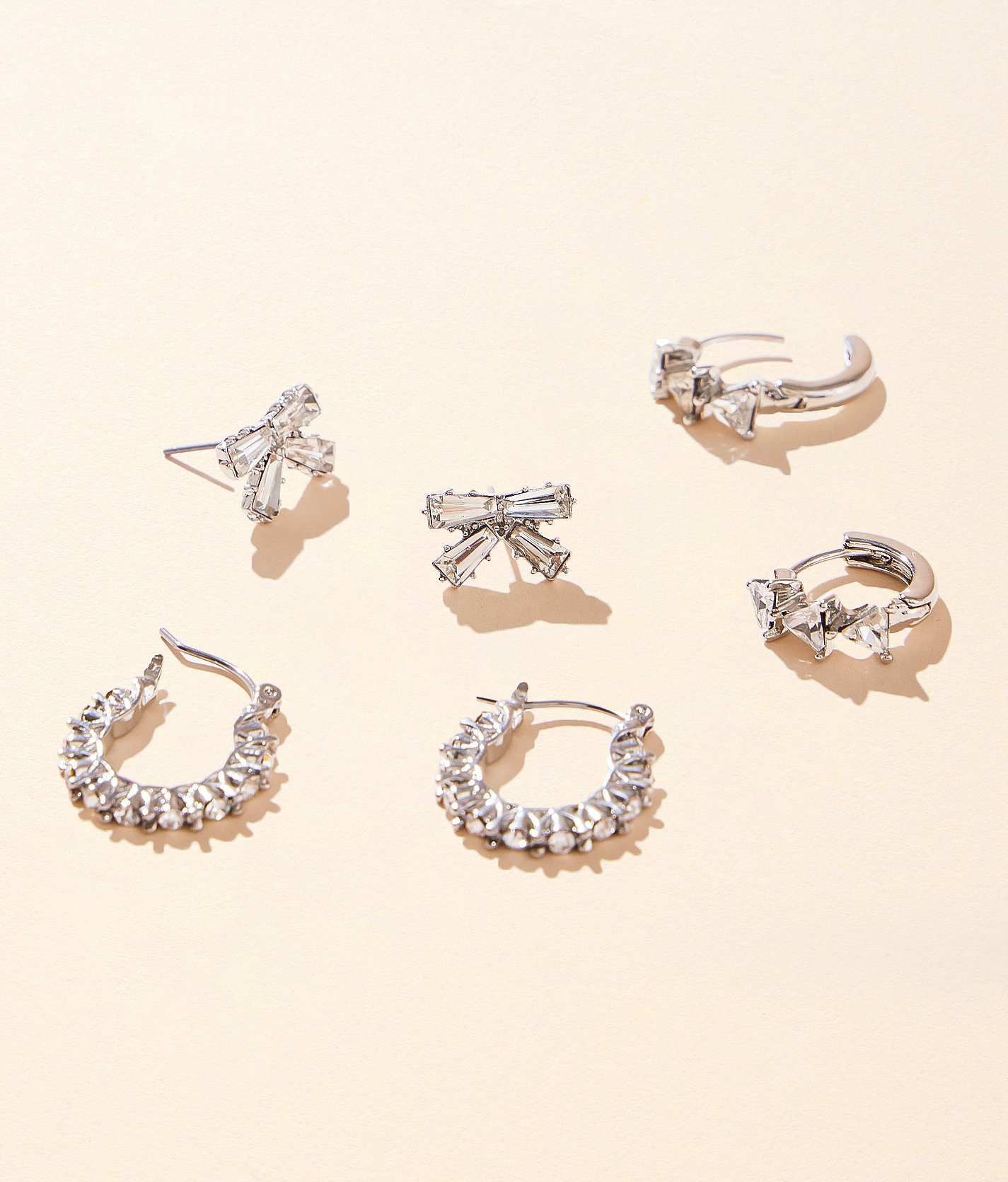 boutique by BKE 3 Pack Glitz Earring Set - Women's Jewelry in Silver