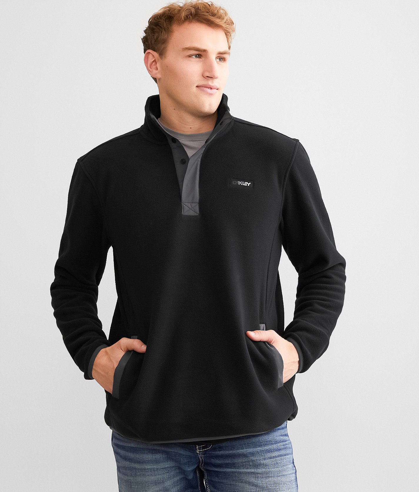 Oakley Alta Quarter Snap Pullover - Men's Sweatshirts in Blackout