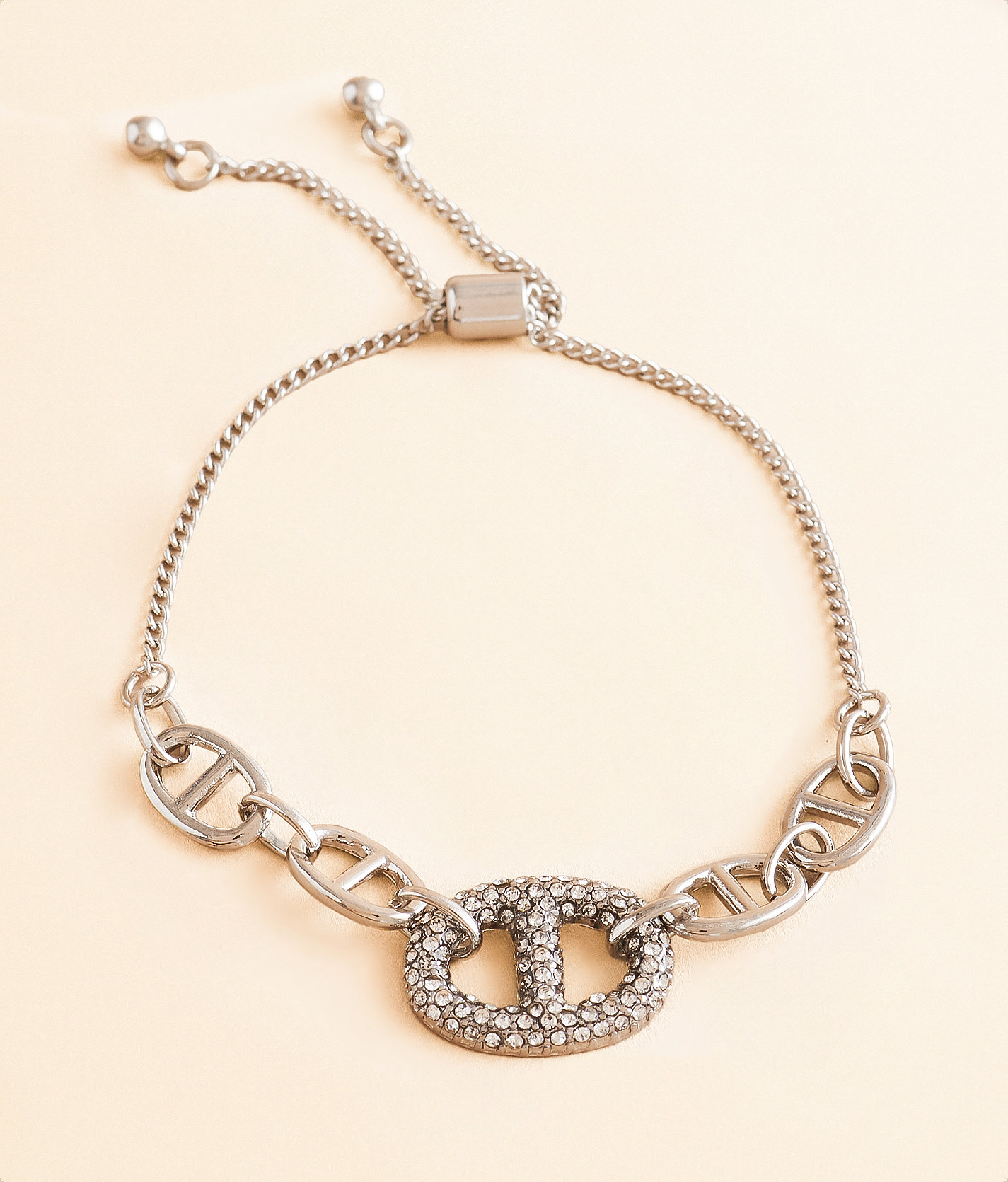 BKE Glitz Chain Slider Bracelet - Women's Jewelry in Silver