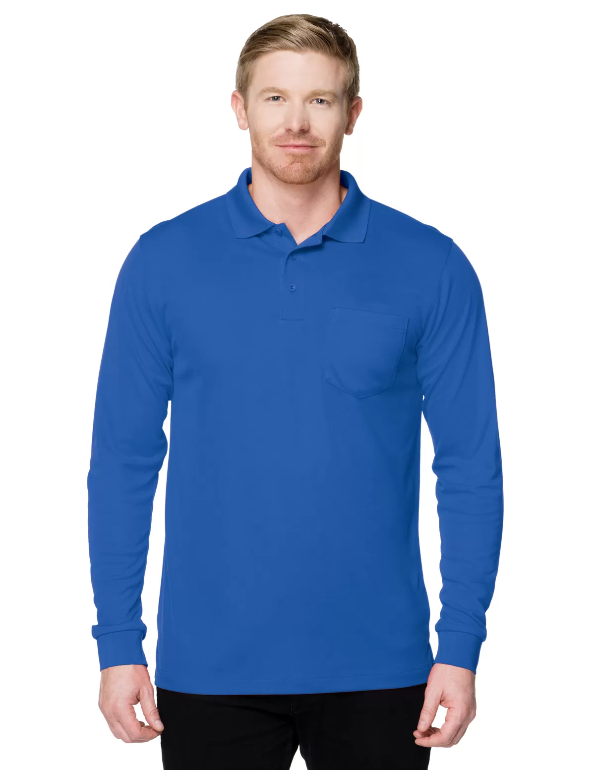Tri Mountain K020Pls Vital Pocket Long Sleeve Mini-Pique Polo