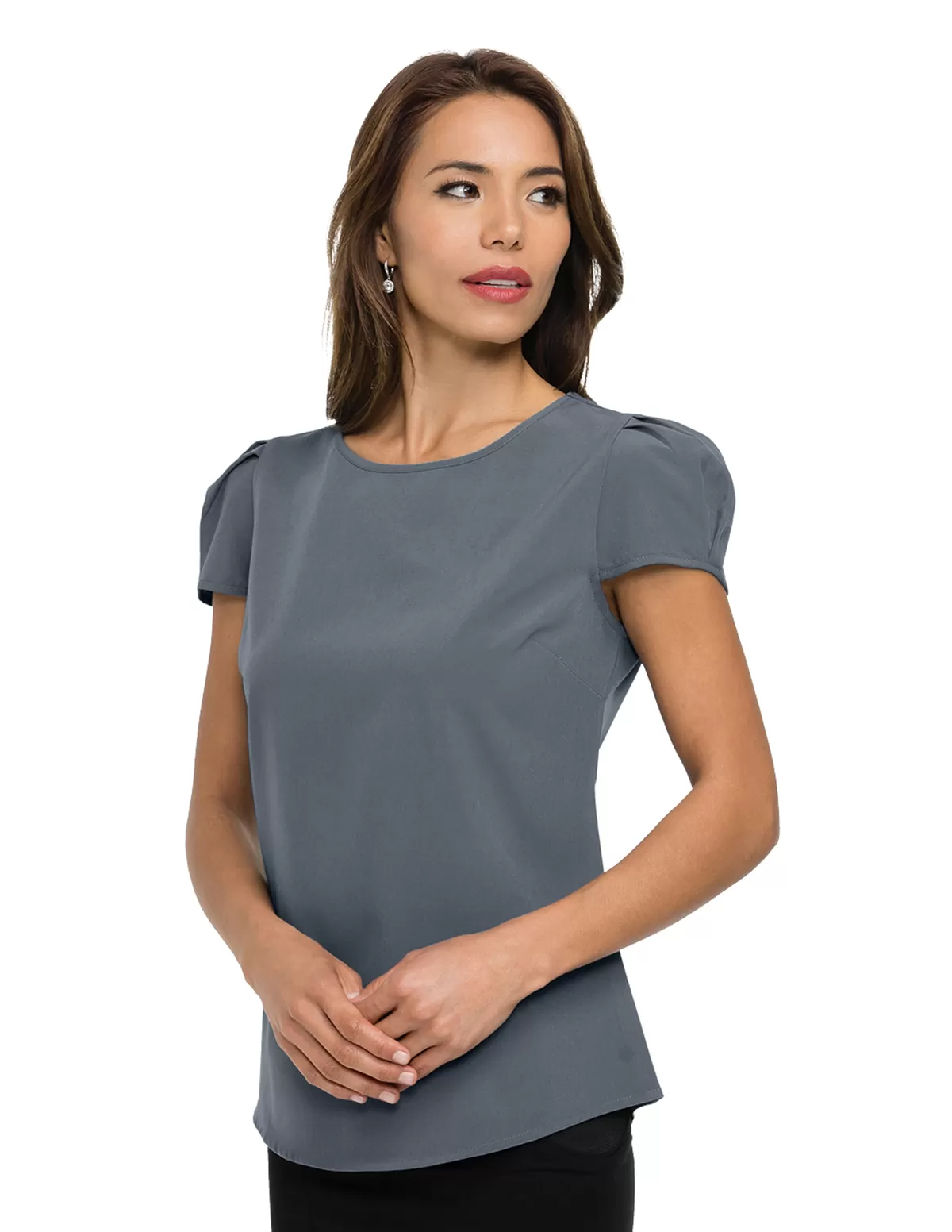 Tri Mountain Lb708 Elle Women'S Short Sleeve Scoop Neck Blouse