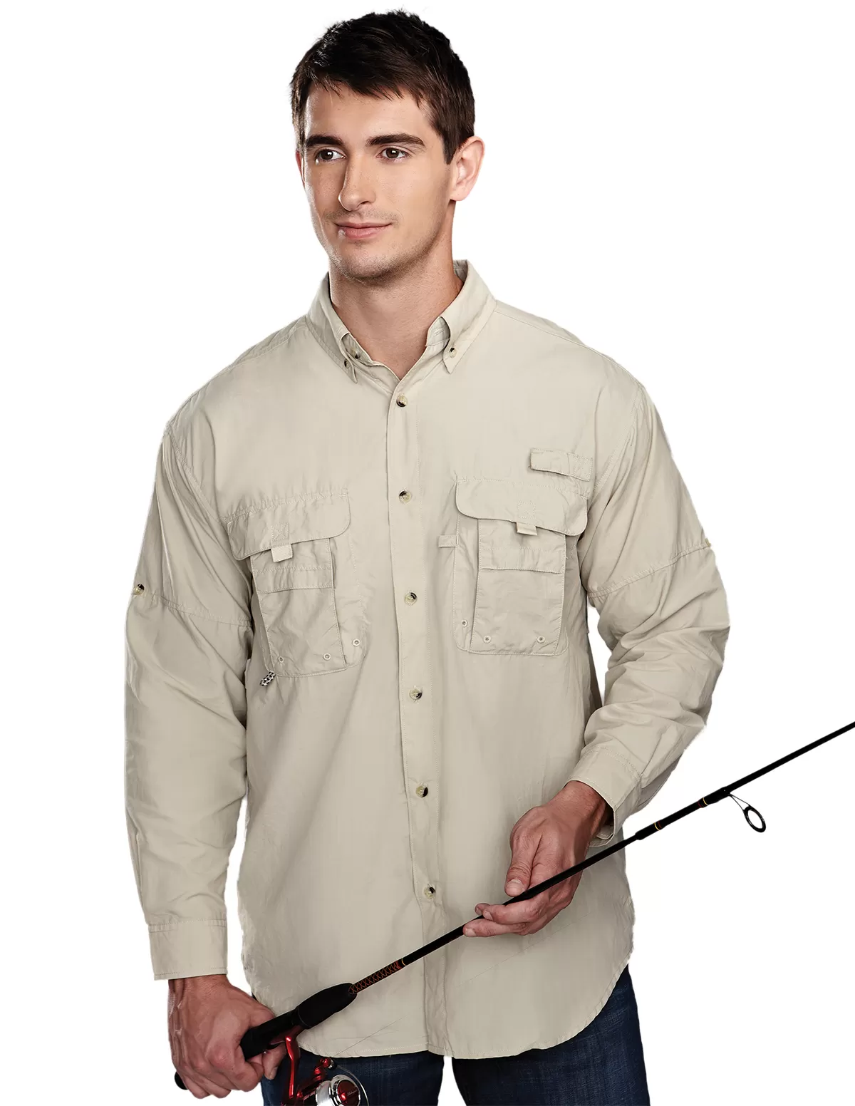 Tri Mountain 705 Marlin Men Nylon Long Sleeve Shirt