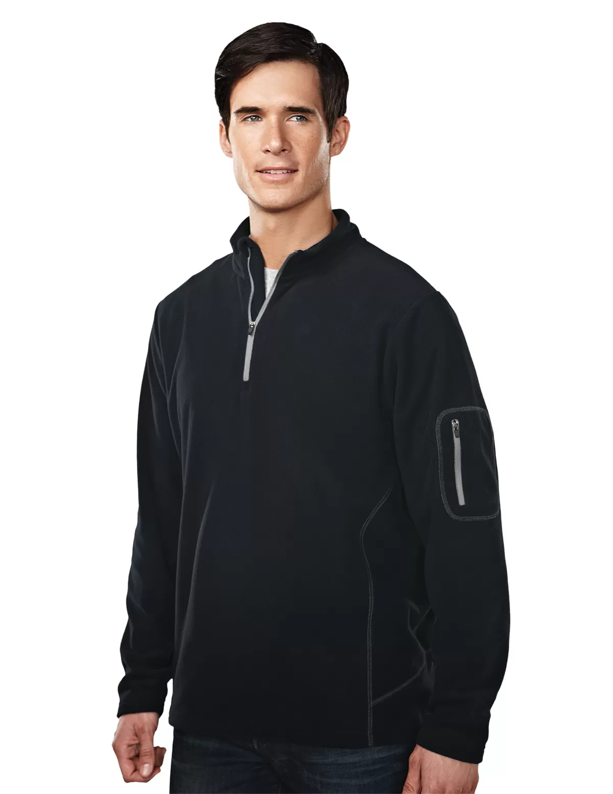 Tri Mountain 7115 Fairbanks Men'S Micro Fleece Quarter Ziper Pullover