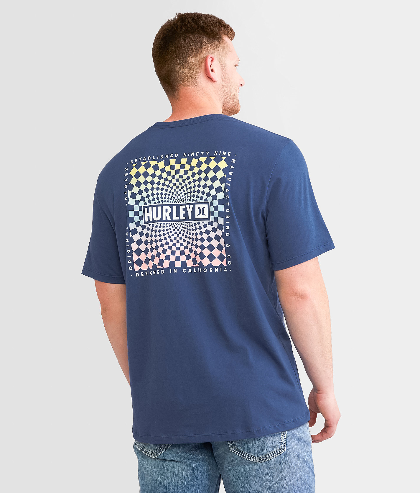 Hurley Everyday Box Check T-Shirt - Men's T-Shirts in Submarine