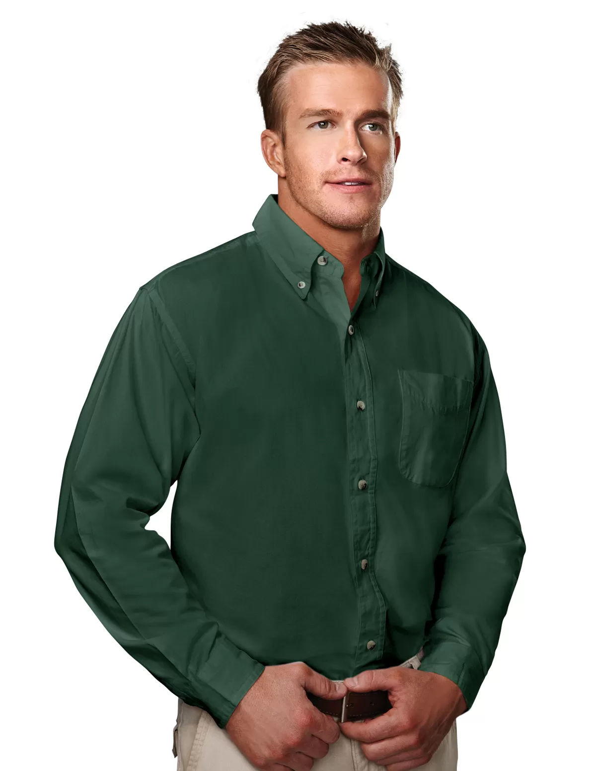 Tri Mountain 790 Regency Men'S Long Sleeve Peached Twill Shirt