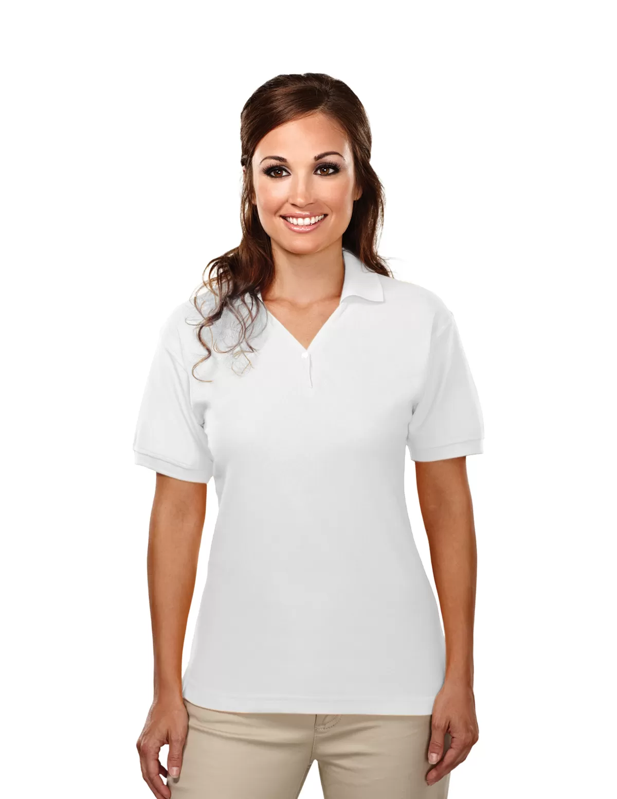 Tri Mountain 186 Stature Women'S Baby Pique Y-Neck Golf Shirt