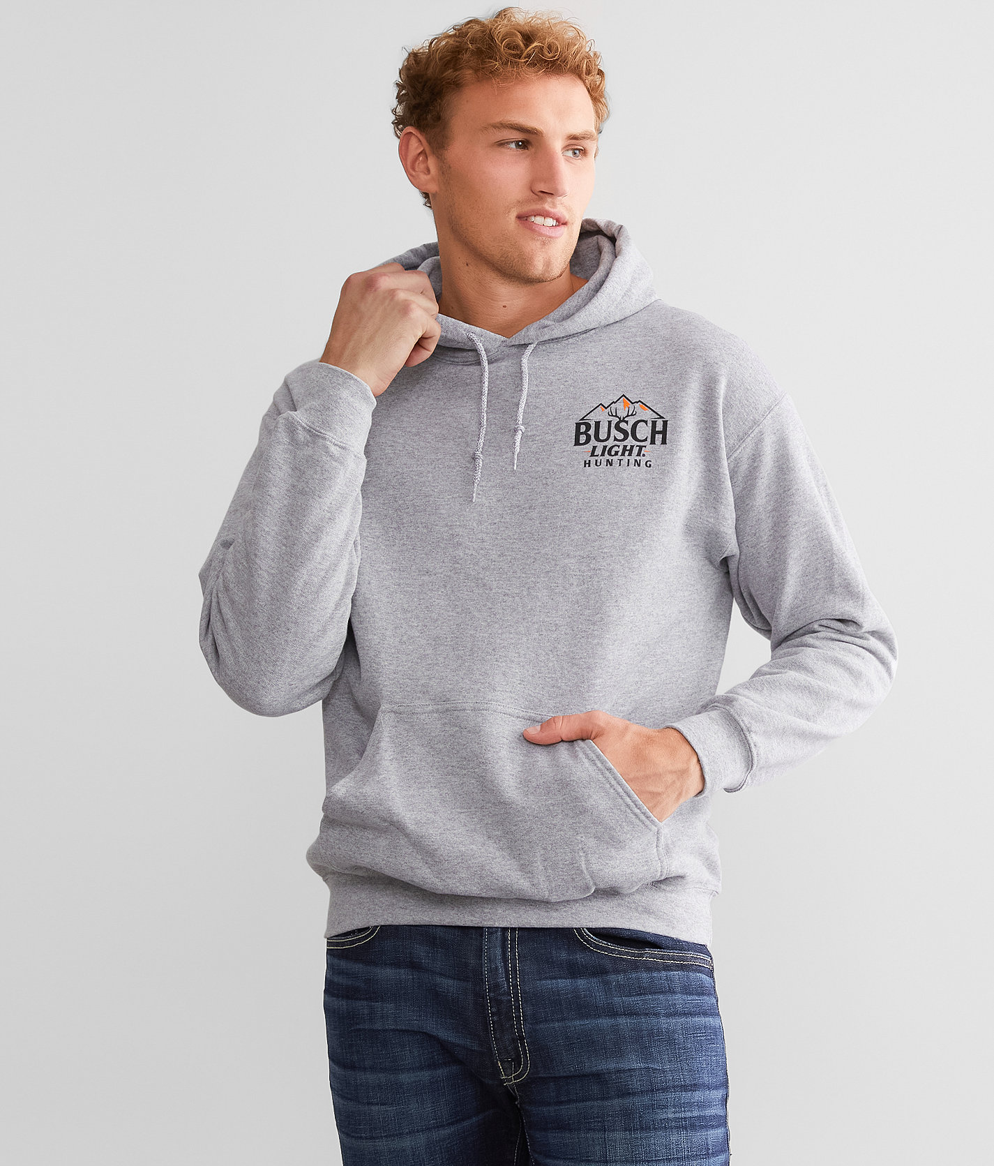 Brew City Busch Light® Hunting Hooded Sweatshirt - Men's Sweatshirts in Sport Grey
