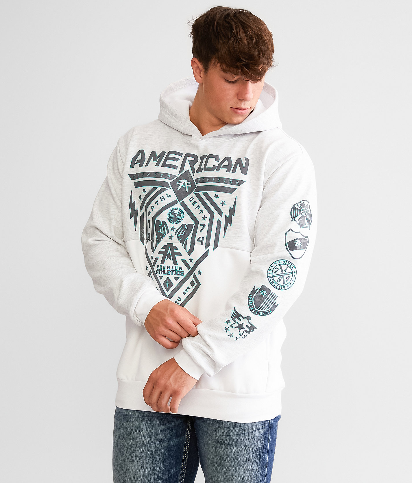 American Fighter Fairbanks Hooded Sweatshirt - Men's Sweatshirts in Heather Bleach White