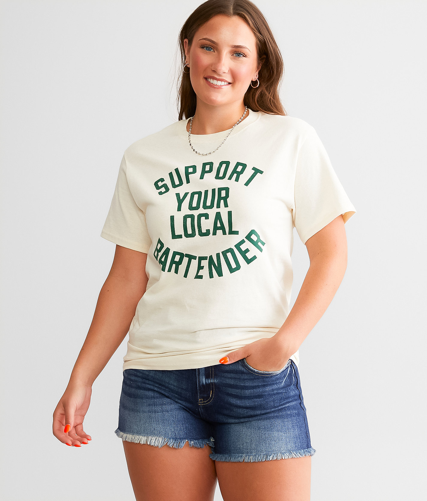 Brew City Support Your Local Bartender T-Shirt - Women's T-Shirts in Sand