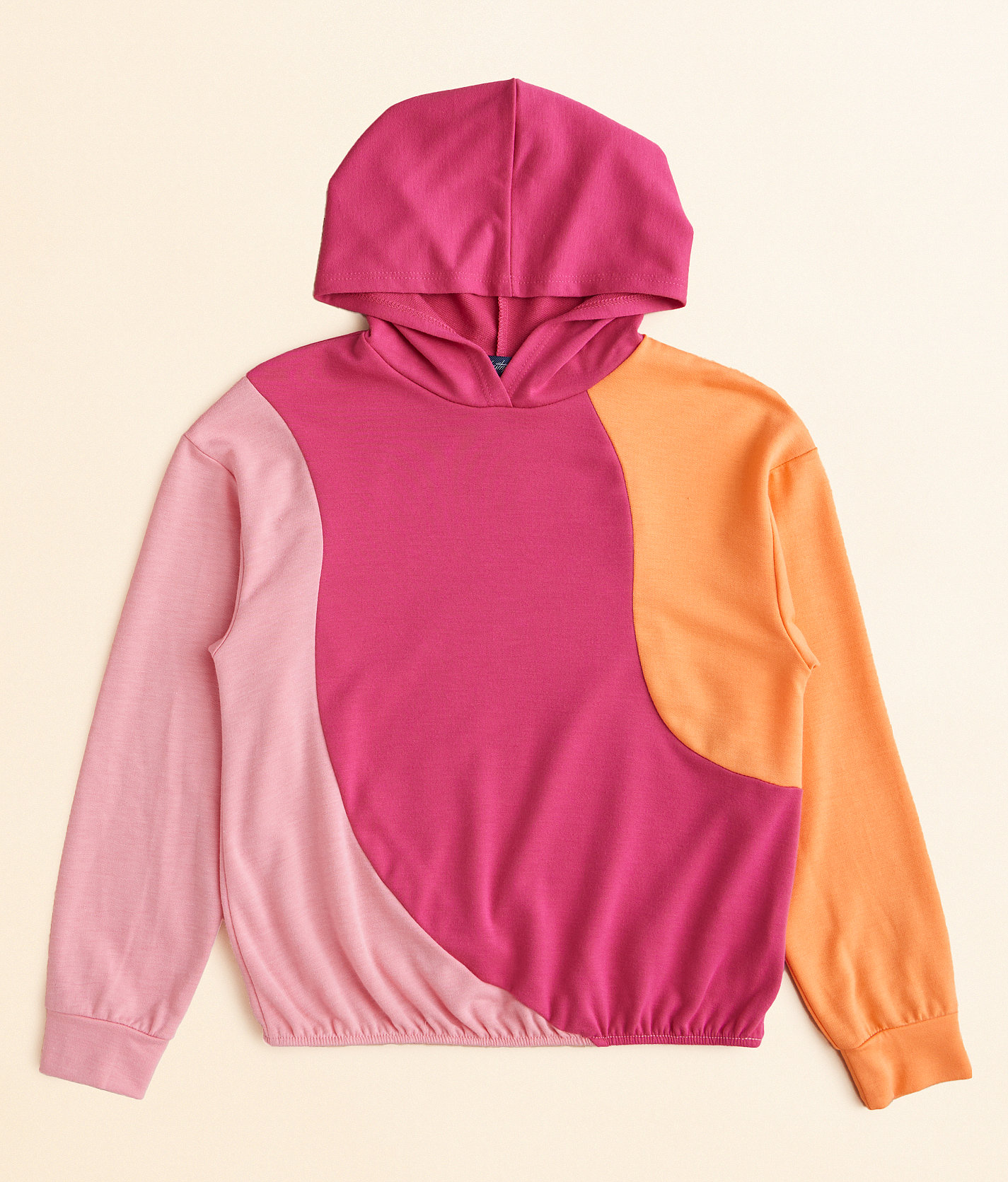 Girls - Daytrip Color Block Hoodie - Girl's Sweatshirts in Pink Orange