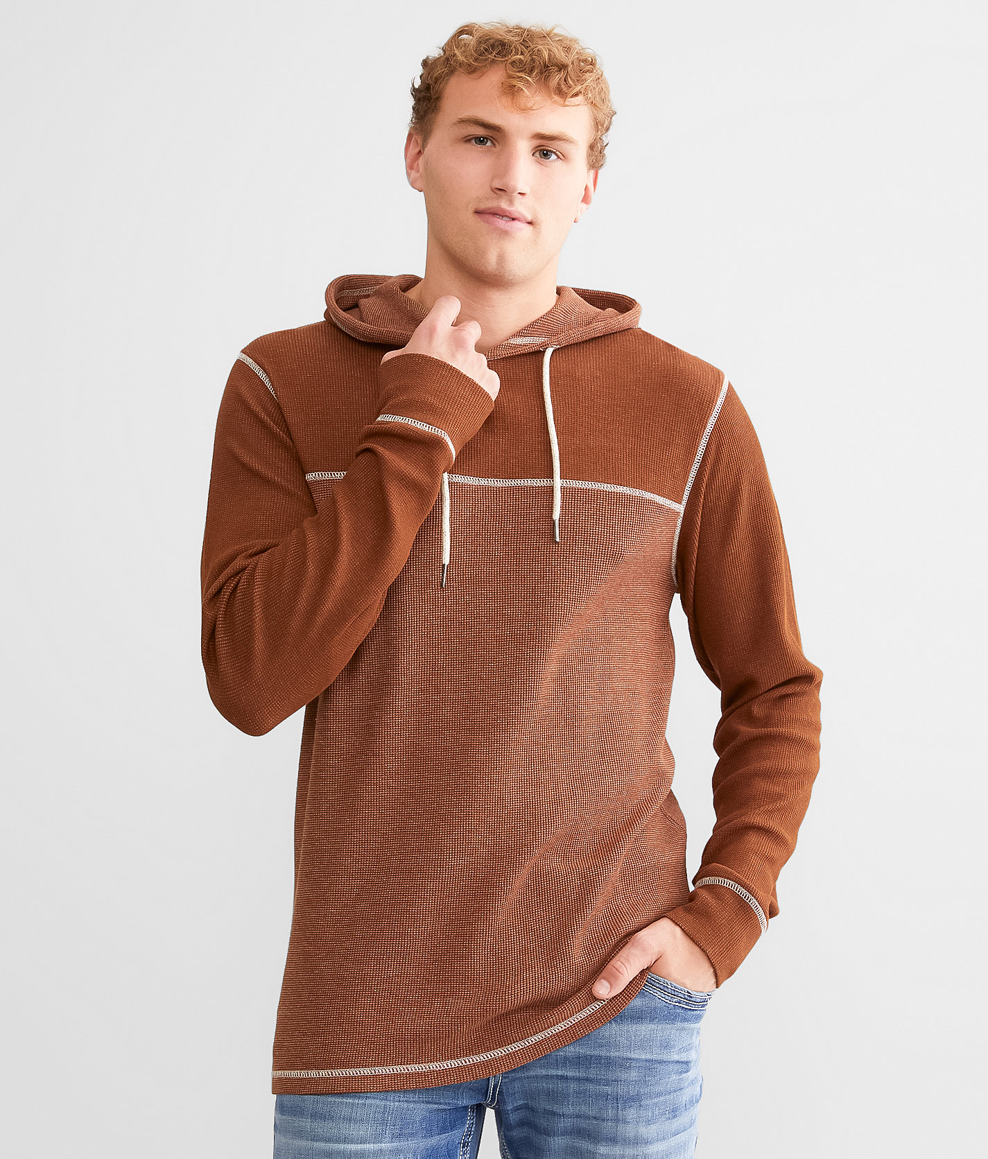 BKE Thermal Hoodie - Men's Sweatshirts in Rust
