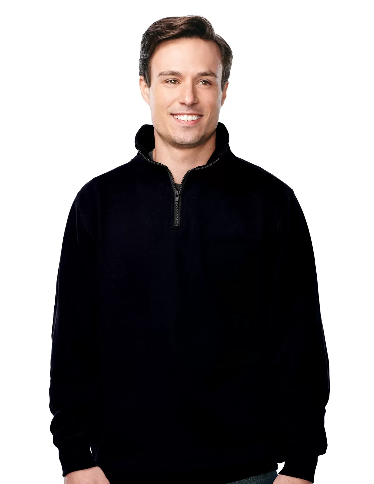 Tri Mountain F681 Men'S Suede Finish 1/4 Zip Knit Pullover