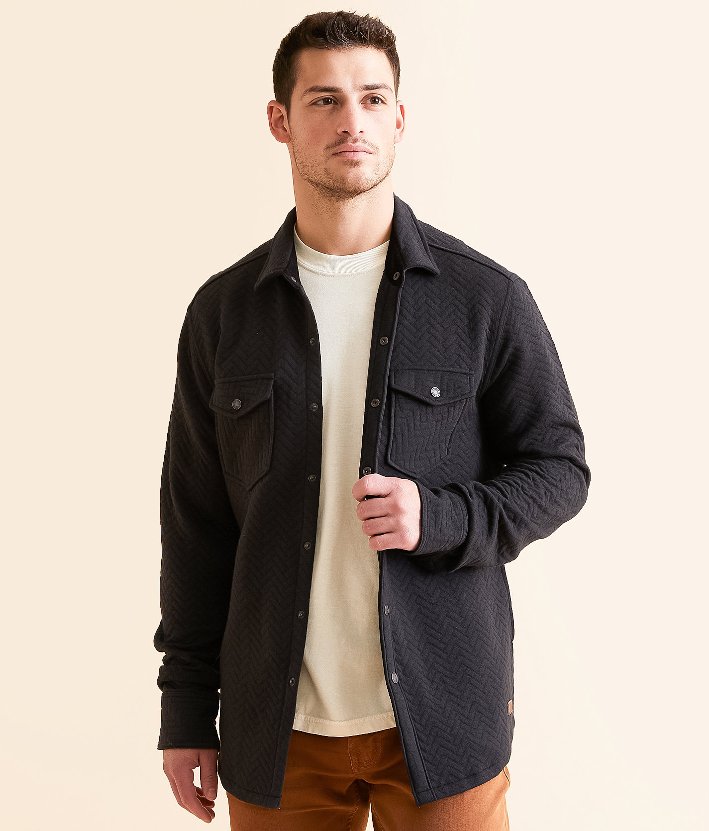 Outpost Makers Athletic Herringbone Shirt - Men's Shirts in Black