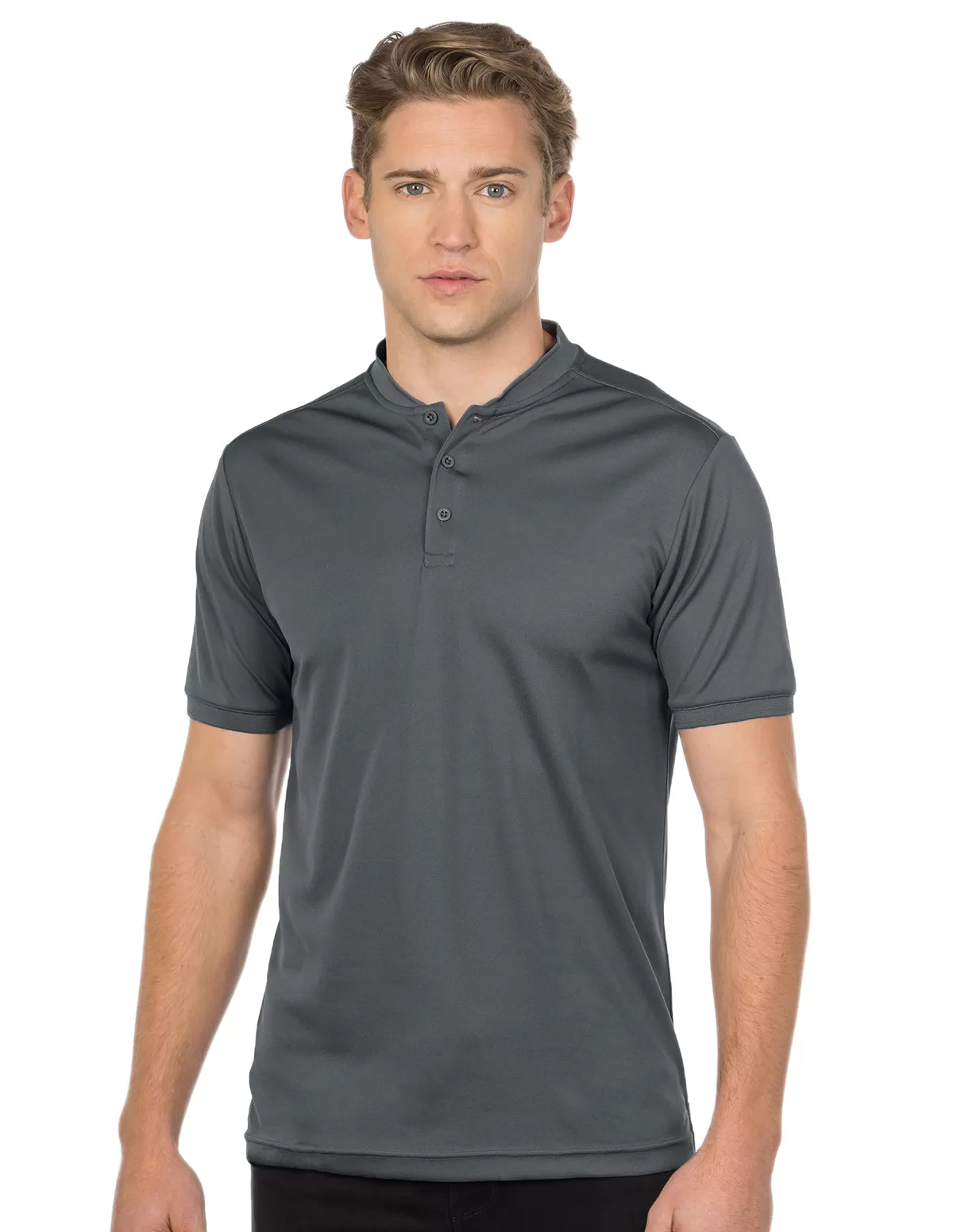 Tri Mountain K015 Men'S Mini-Pique Performance Henley Polo