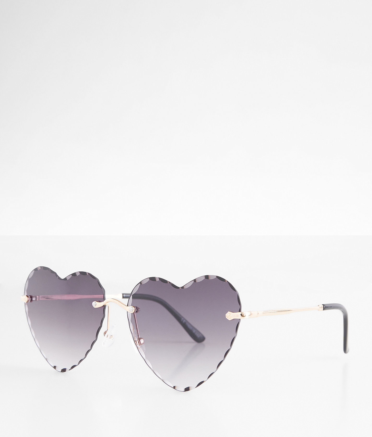 BKE Beveled Heart Sunglasses - Women's Sunglasses & Glasses in Black