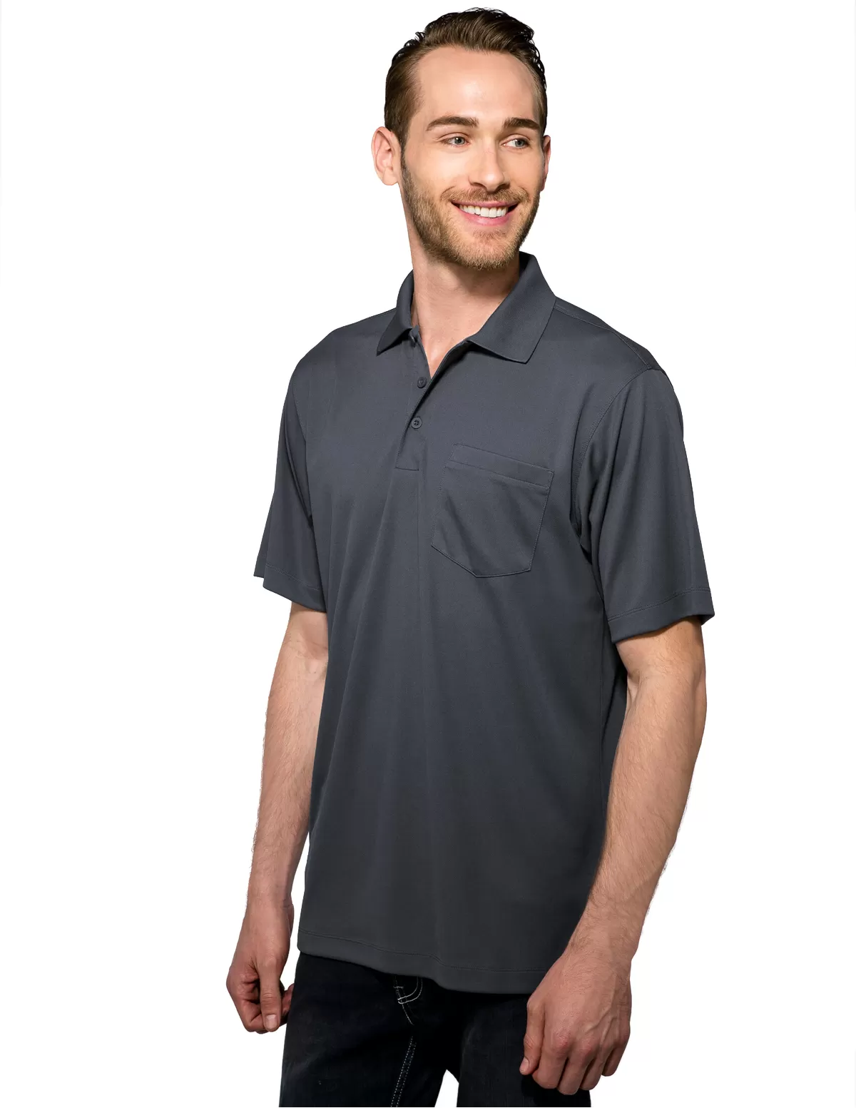 Tri Mountain K020P Vital Pocket Men'S 100% Polyester Knite Gold Shirt