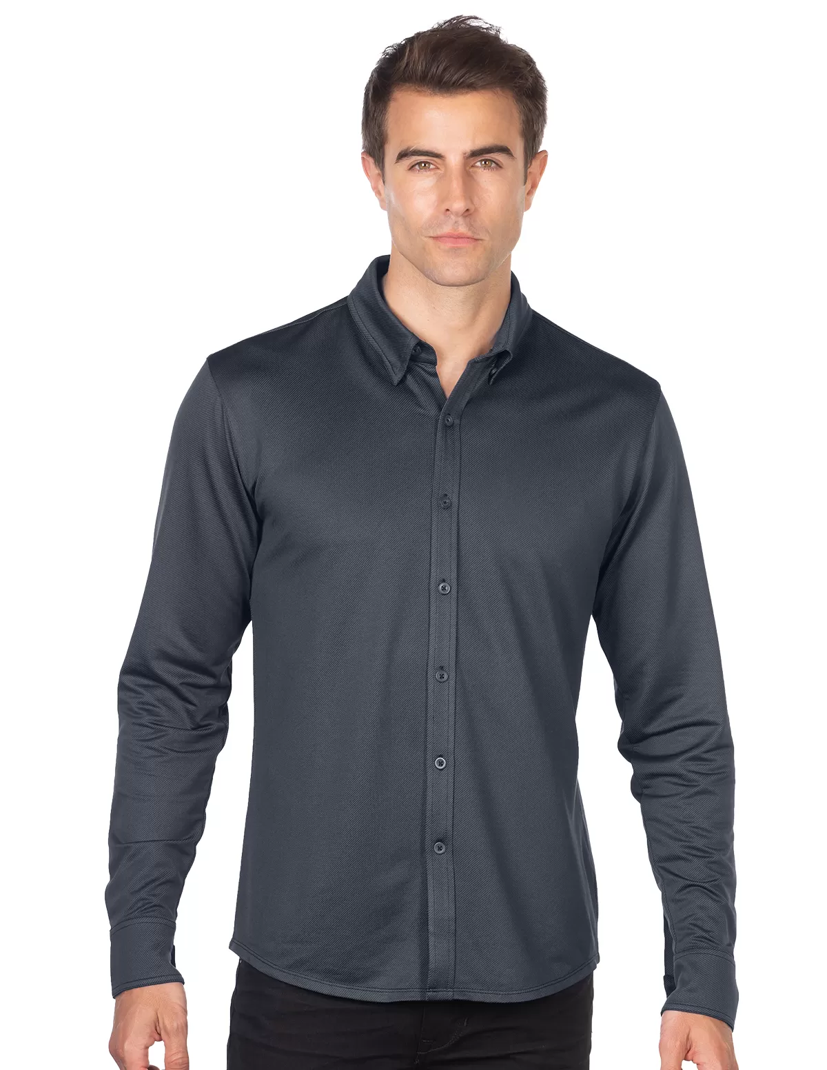 Tri Mountain K519 Men'S Knit Jacquard Button-Down Shirt
