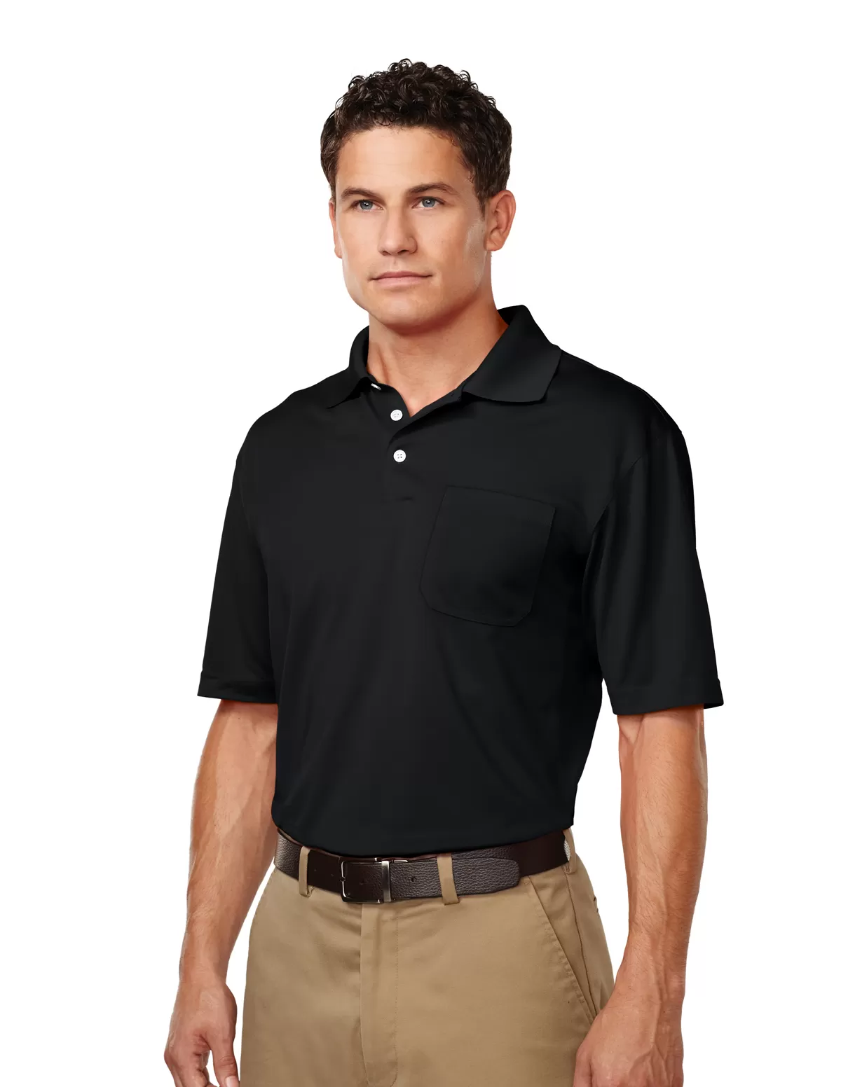 Tri Mountain K158P Vigor Pocket Men'S 100% Polyester Short Sleeve Pique Polo