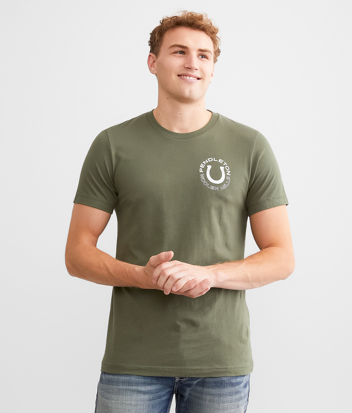 Pendleton Bison Horseshoe T-Shirt - Men's T-Shirts in Military Green