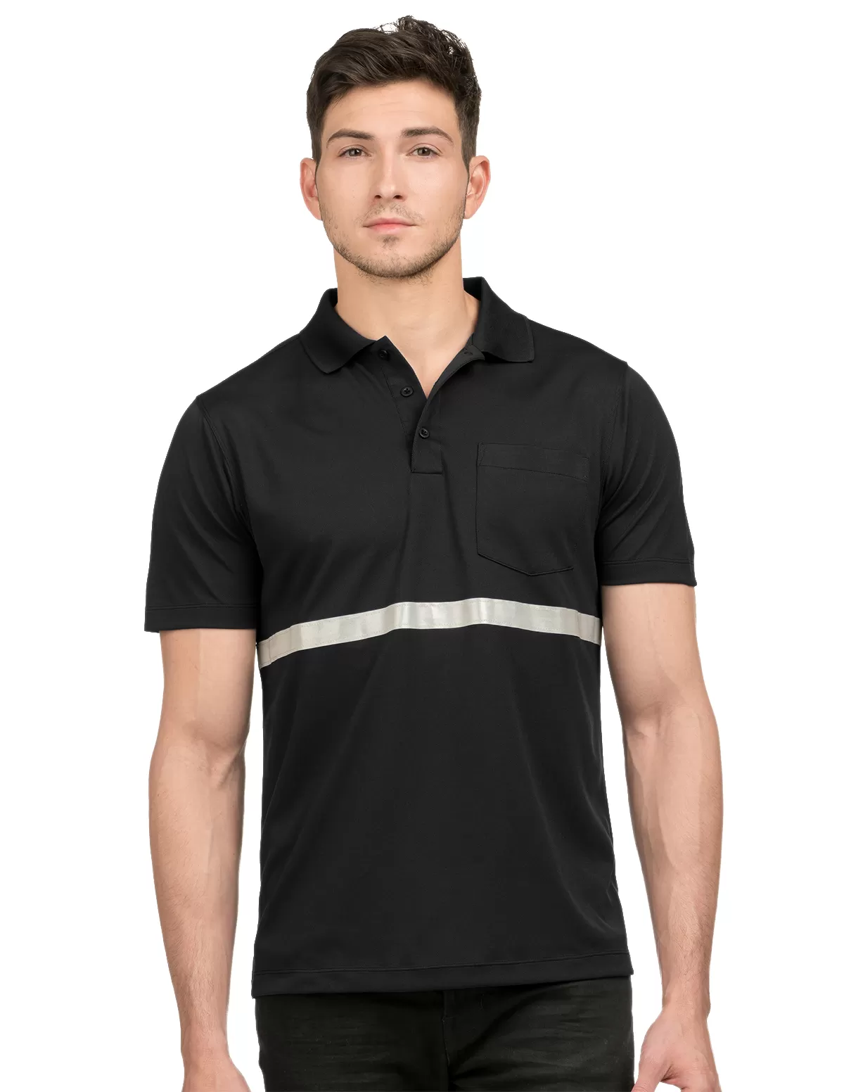 Tri Mountain K035 Civic Pocketed Polo With Reflective Tape