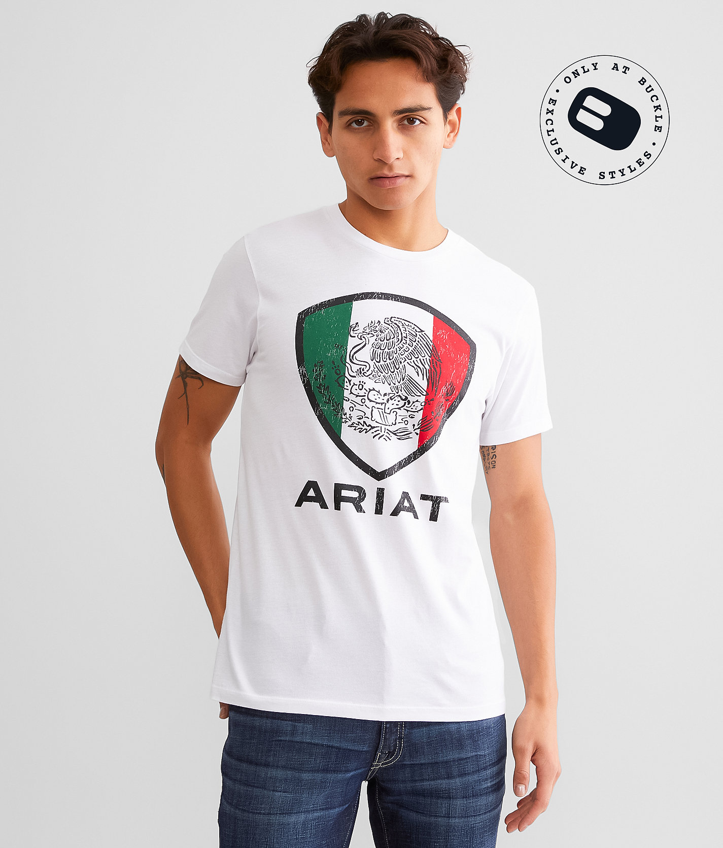 Ariat Tenochtitlan Shield T-Shirt - Men's T-Shirts in White