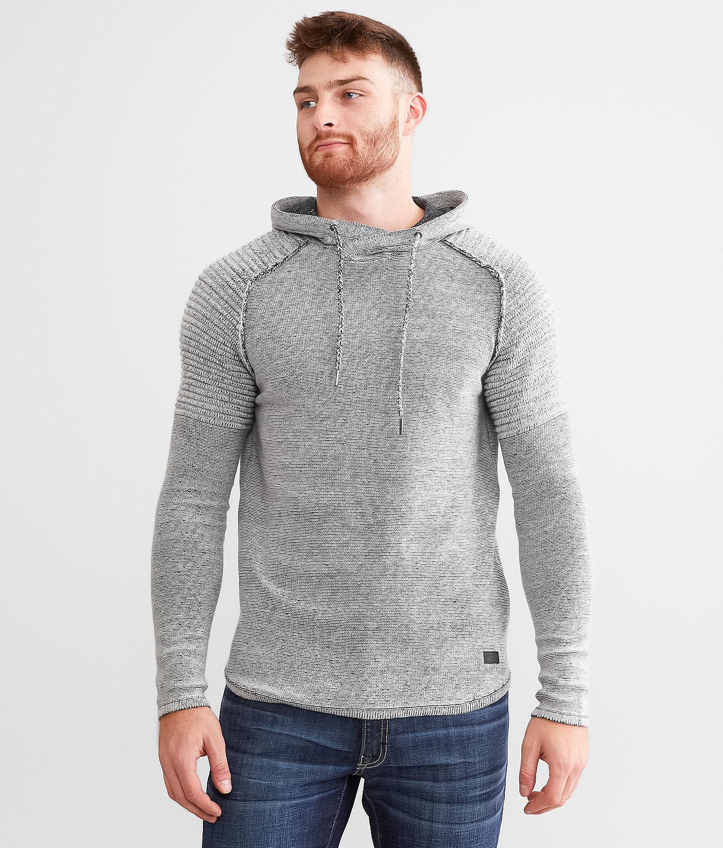 Outpost Makers Ribbed Crossover Sweater - Men's Sweaters in Mist Melange