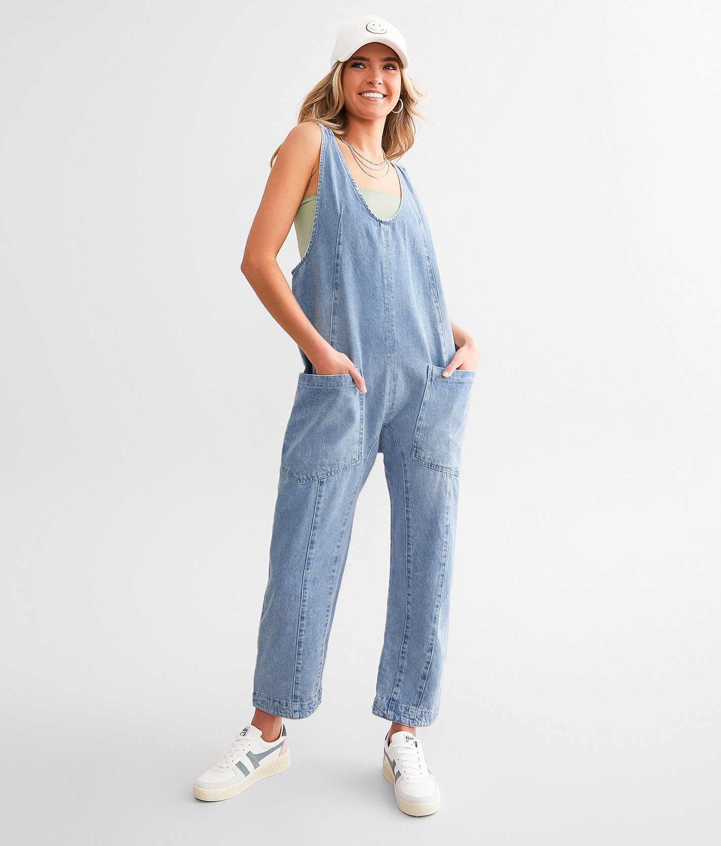 Free People High Roller Overall Denim Jumpsuit - Women's Rompers & Jumpsuits in Kansas