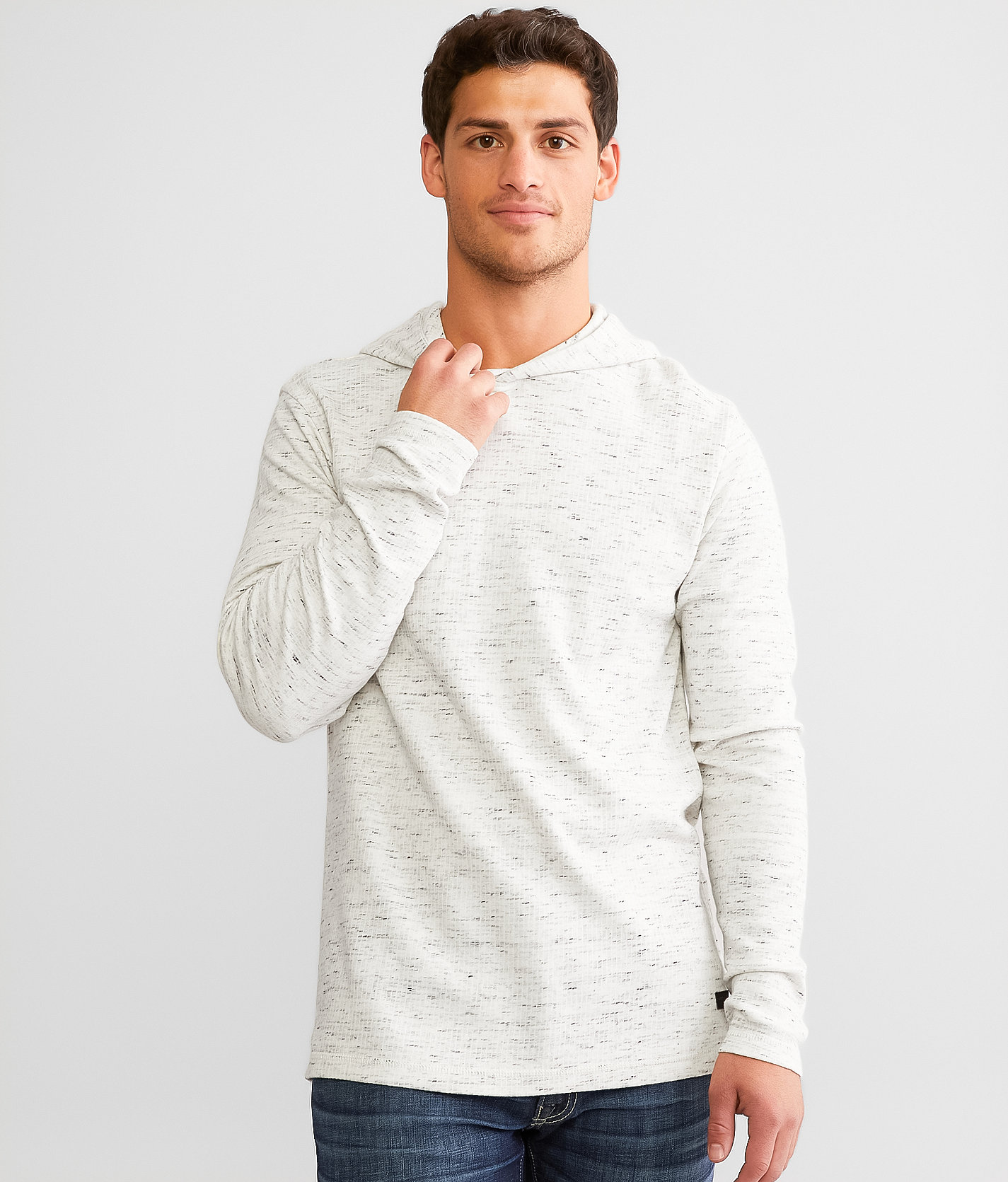 Outpost Makers Textured Hoodie - Men's Sweatshirts in Cream Black