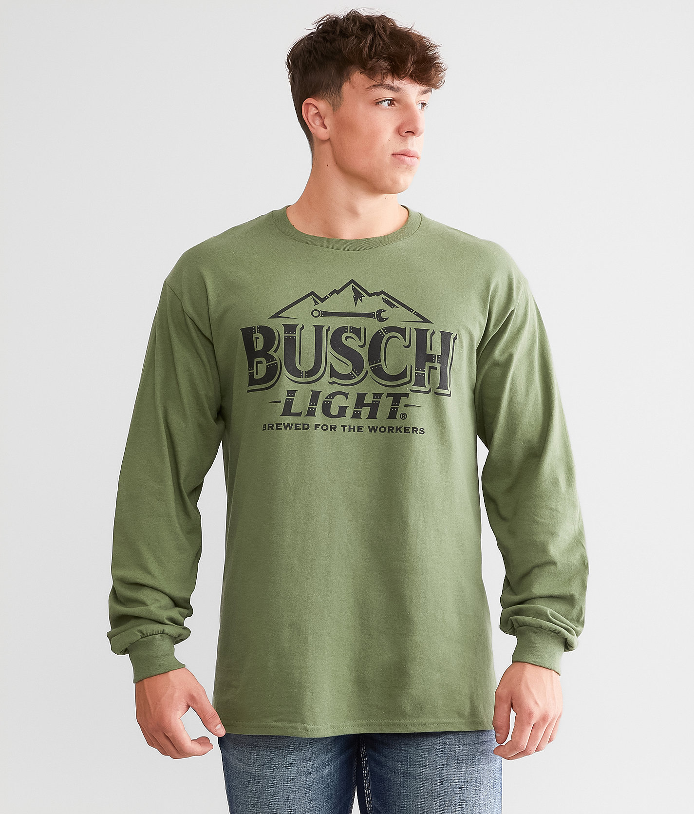 Brew City Busch Light® Blue Collar T-Shirt - Men's T-Shirts in Military Green