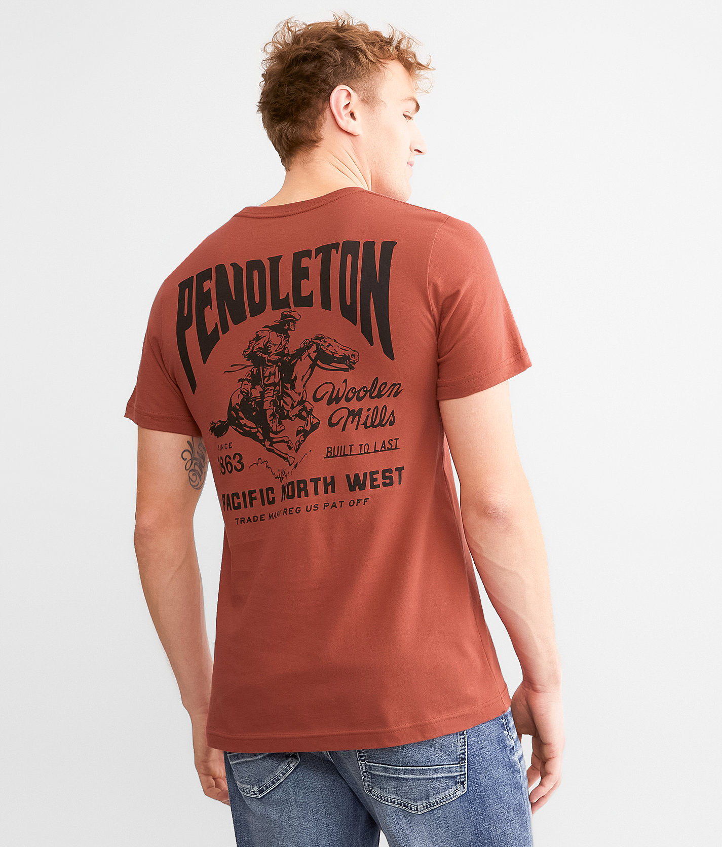 Pendleton Woolen Mills Cowboy T-Shirt - Men's T-Shirts in Rust