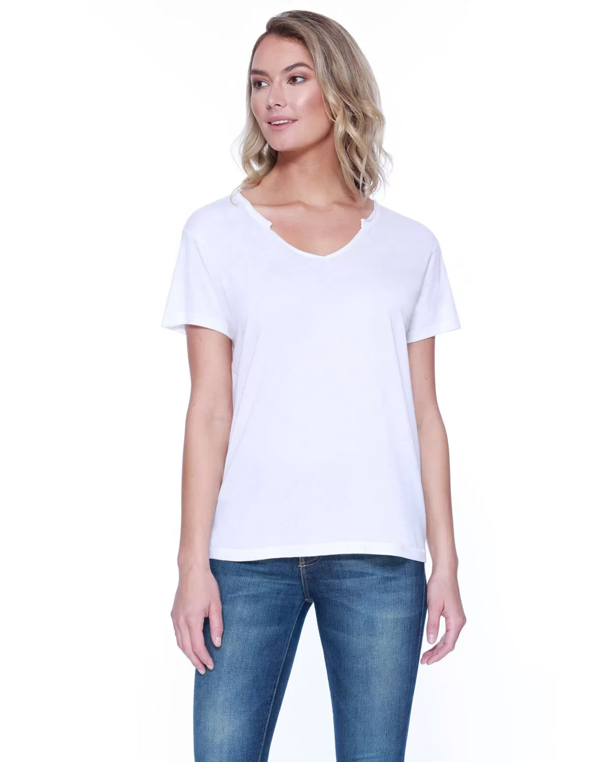 StarTee Drop Ship ST1823 Ladies' Cotton/Modal Open V-Neck T-Shirt