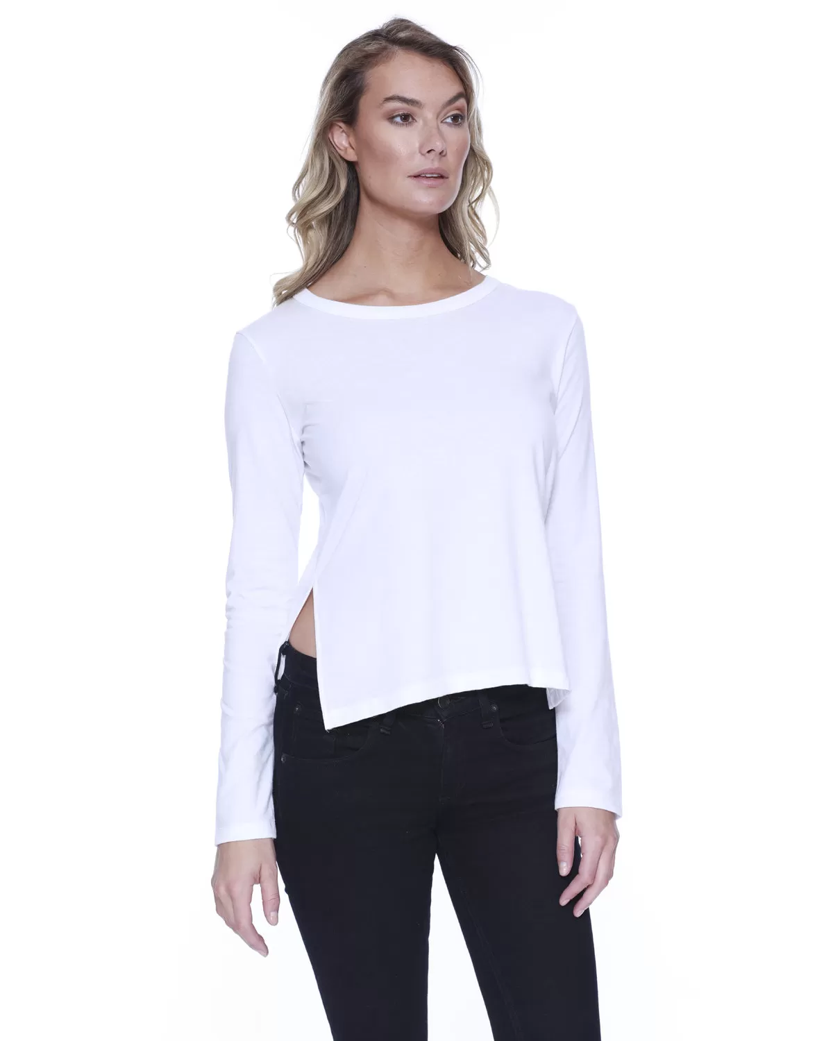 StarTee Drop Ship ST1471 Ladies' CVC High Low Long-Sleeve T-Shirt
