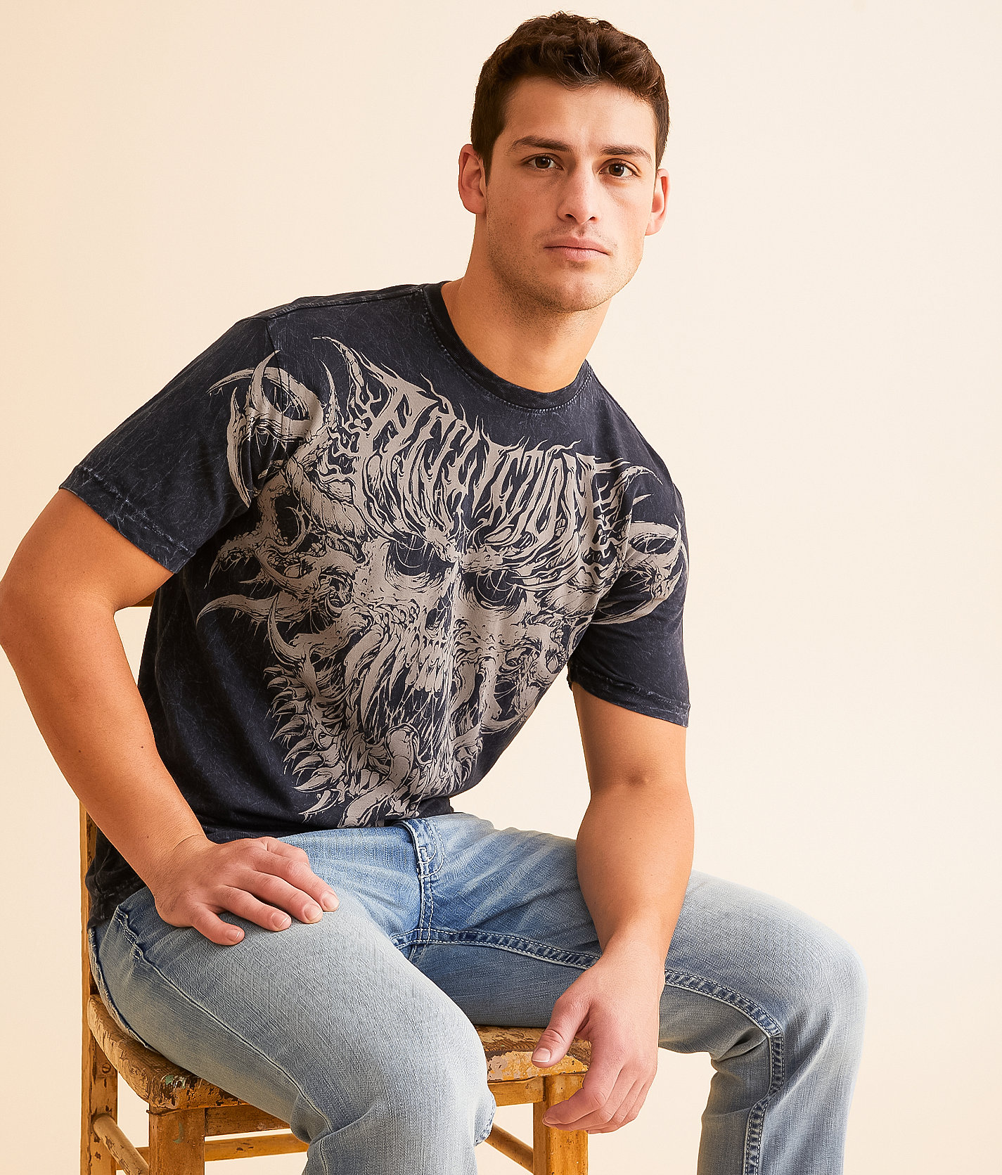 Affliction Apex Predator T-Shirt - Men's T-Shirts in Black Lava Wash