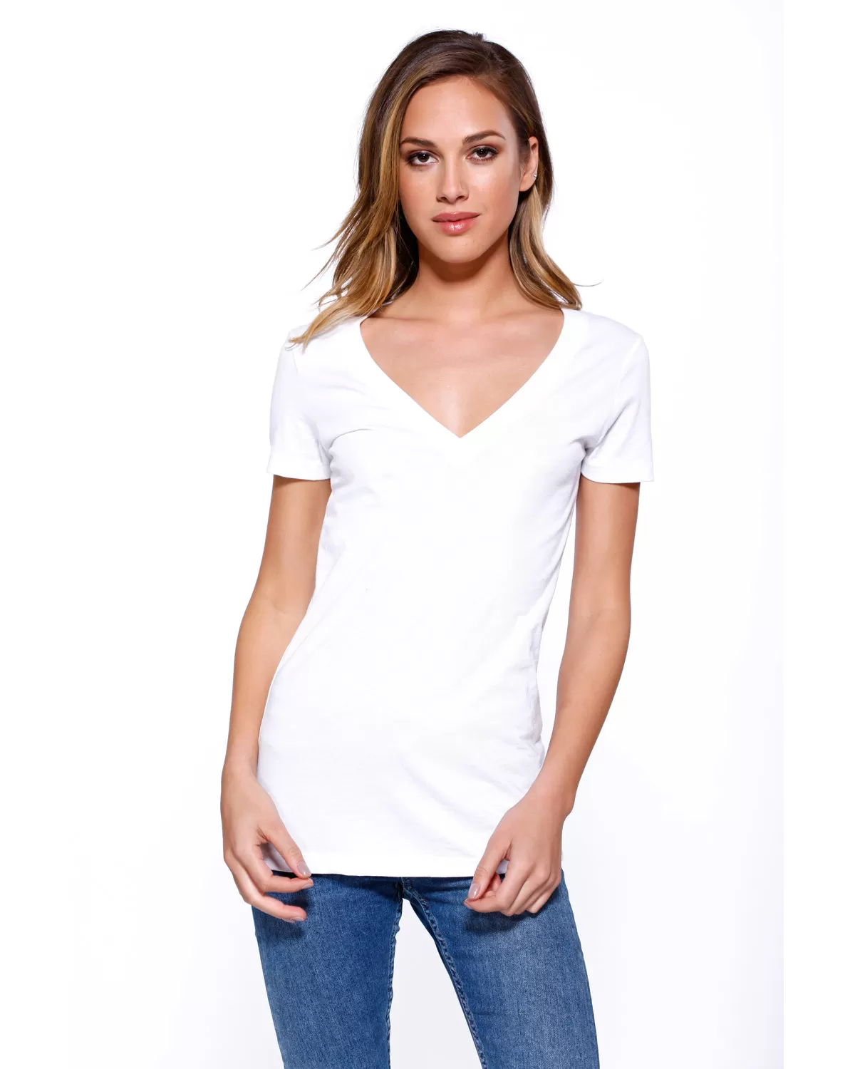 StarTee Drop Ship ST1412 Ladies' CVC V-Neck T-Shirt