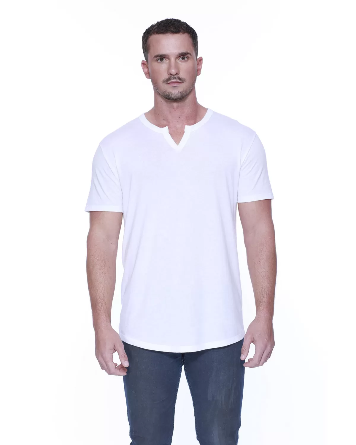 StarTee Drop Ship ST2422 Men's 4.3 oz., CVC  Slit V-Neck T-Shirt
