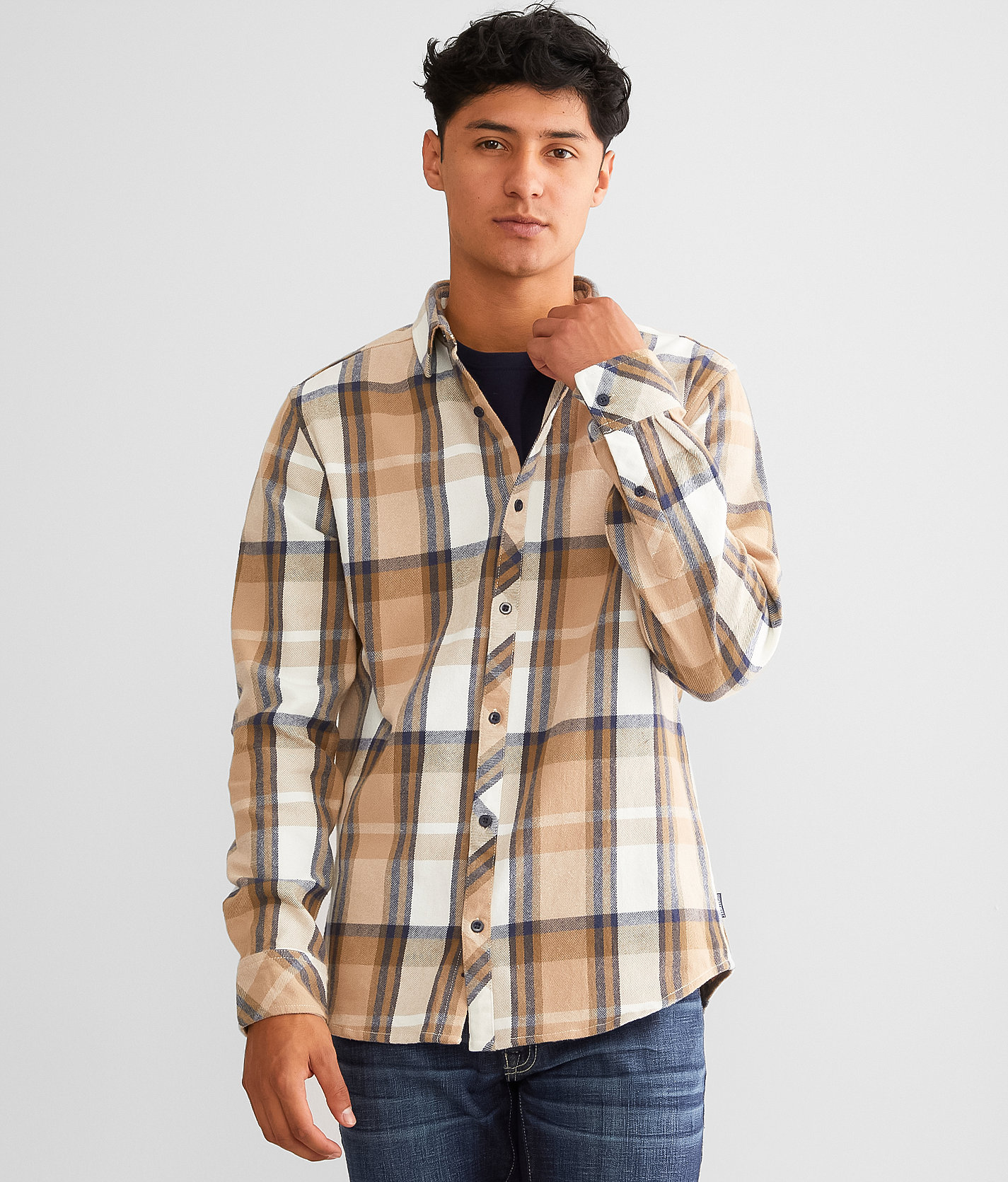Departwest Plaid Shirt - Men's Shirts in White Tobacco