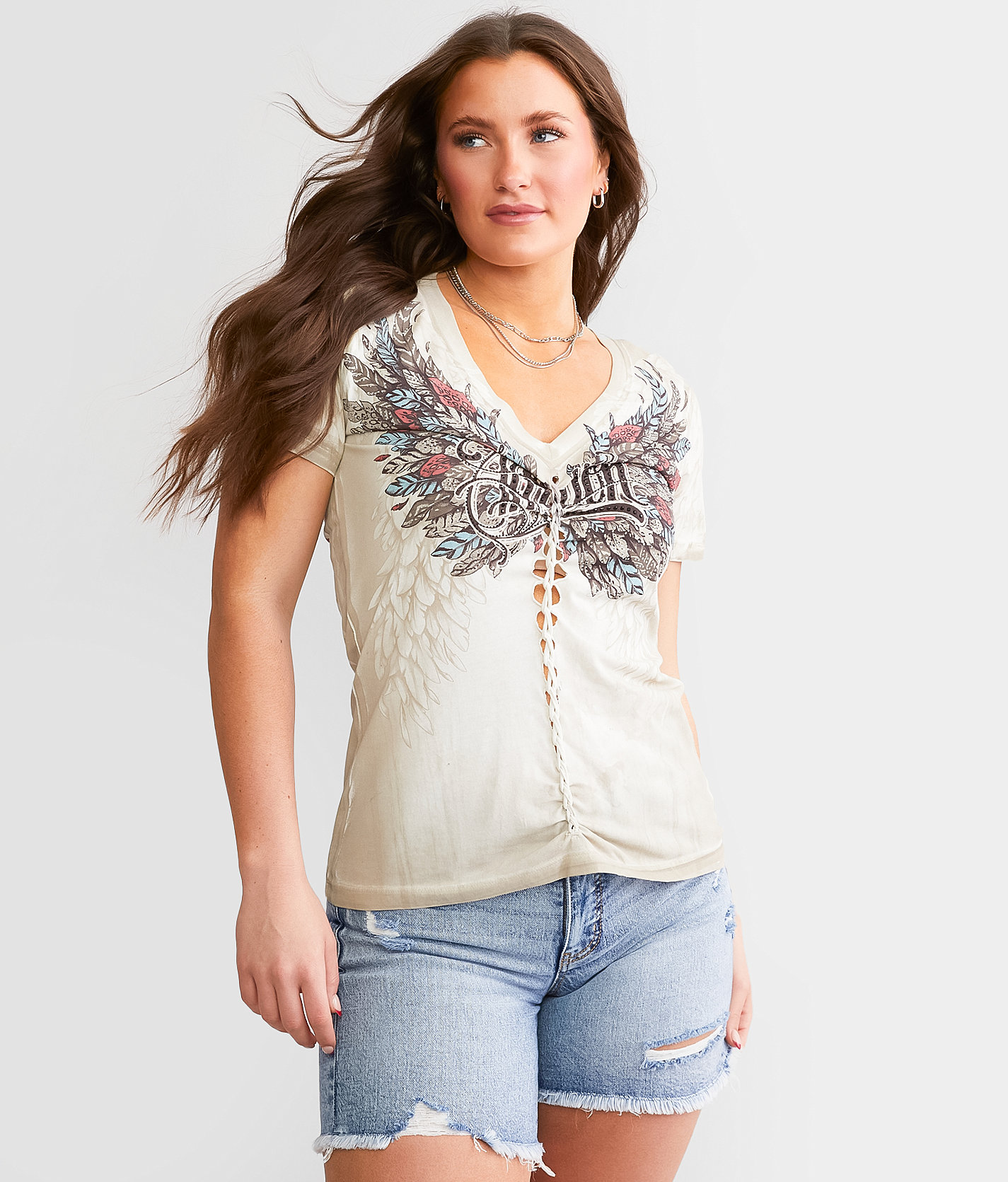 Affliction Featherlight T-Shirt - Women's T-Shirts in Vintage White