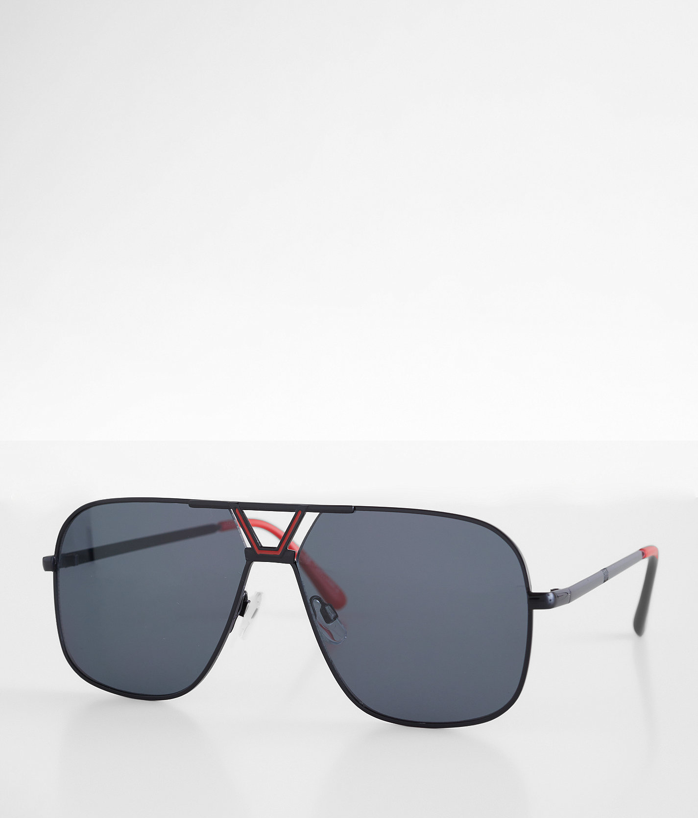 BKE Trend Aviator Sunglasses - Men's Sunglasses & Glasses in Black Red