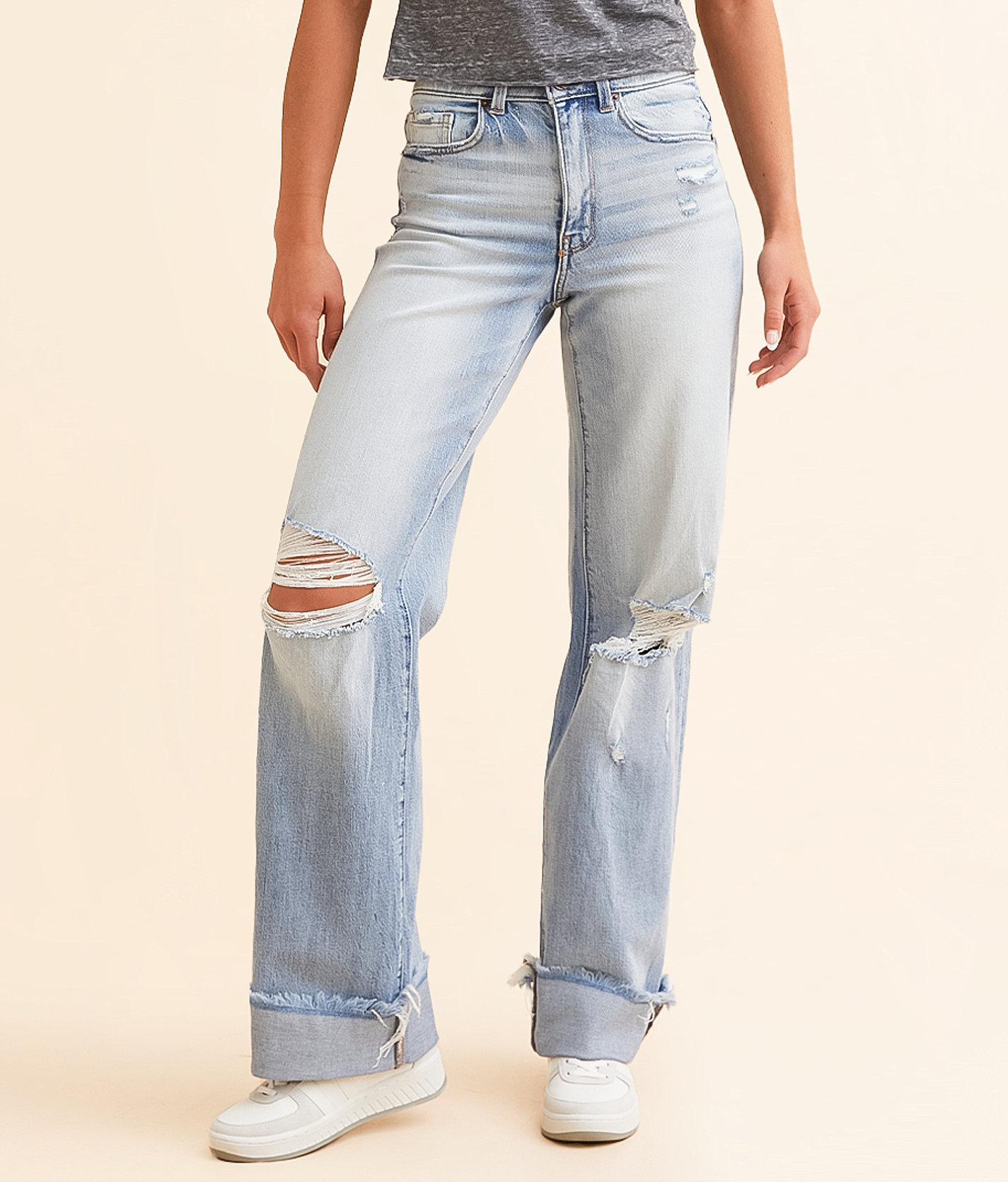 BKE Billie Wide Leg Stretch Cuffed Jean - Women's Jeans in Avery