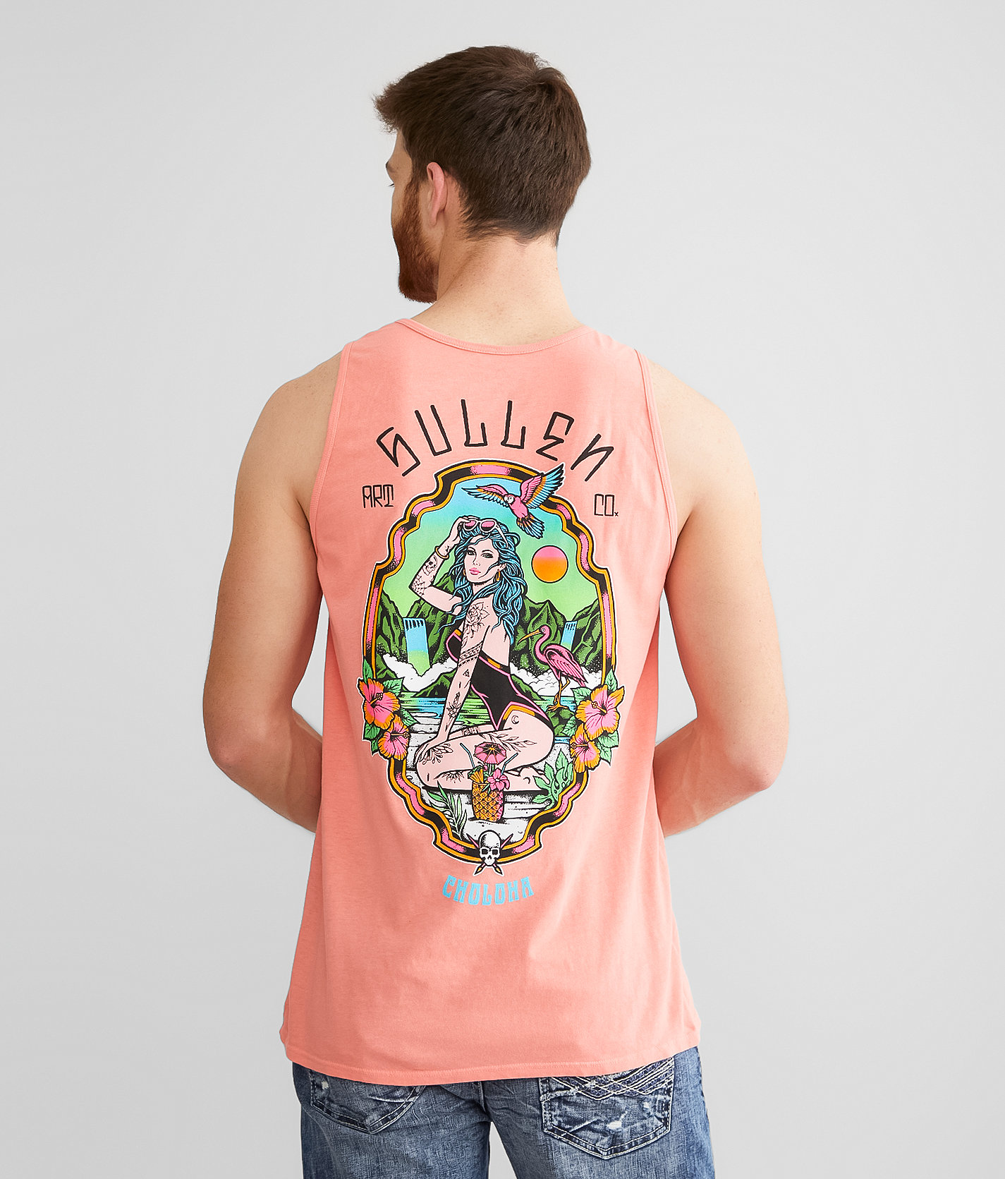 Sullen Twin Falls Tank Top - Men's Tank Tops in Fusion Coral
