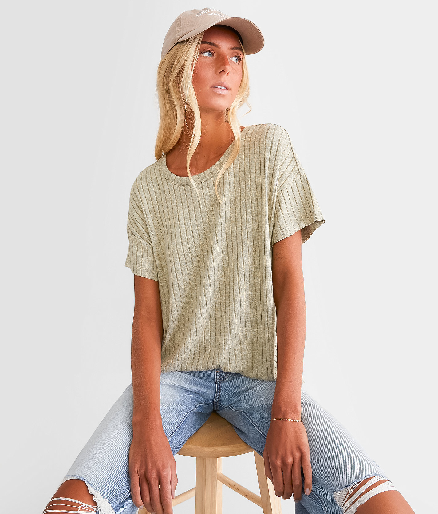 White Crow Brushed Rib Knit Top - Women's Shirts & Blouses in Aloe