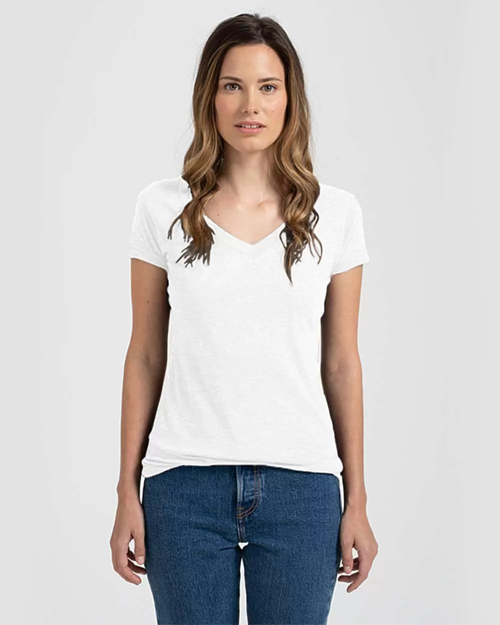 Tultex 244 Women's Poly-Rich V-Neck T-Shirt