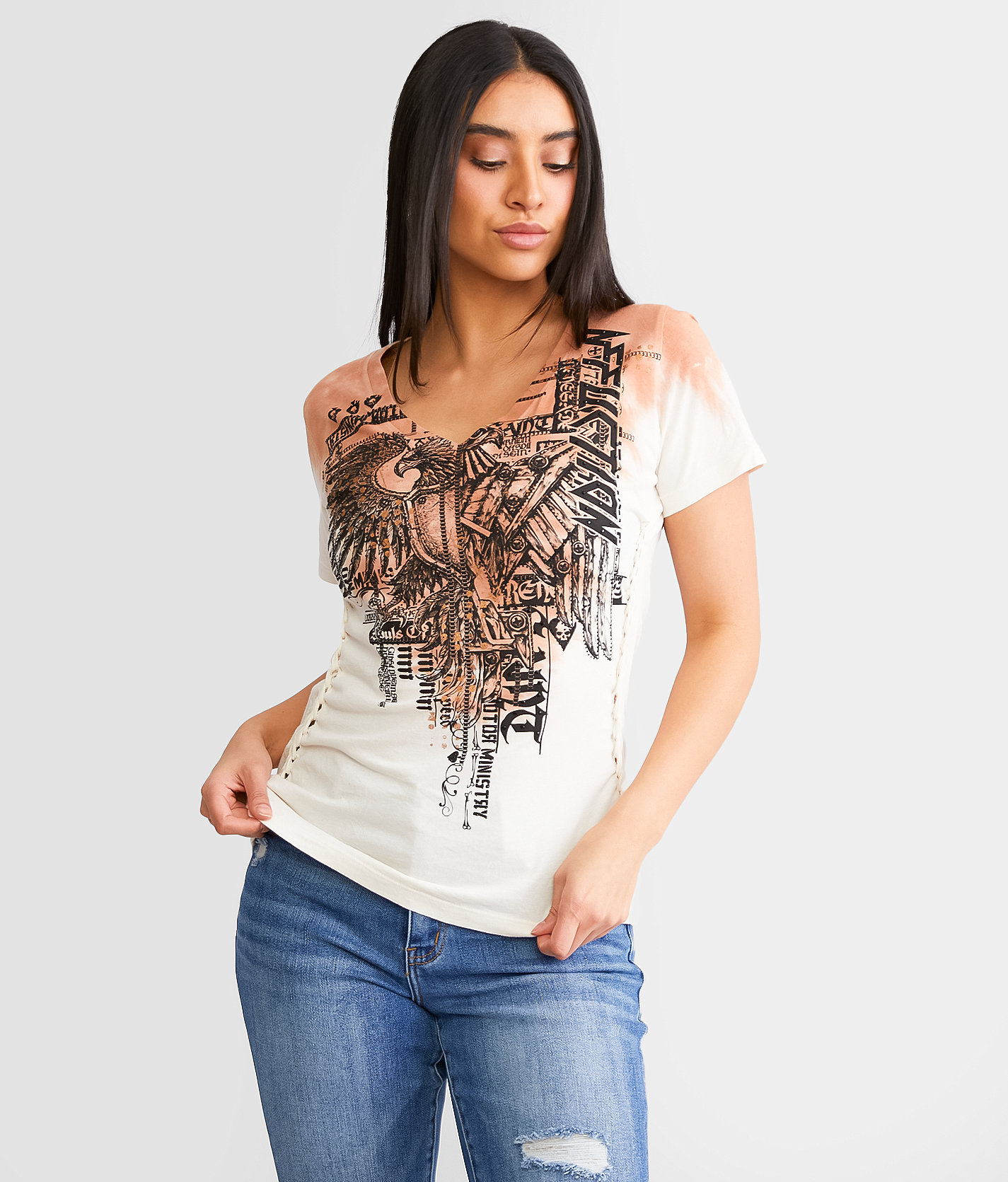 Affliction Edinburgh Octane T-Shirt - Women's T-Shirts in Shark Wash