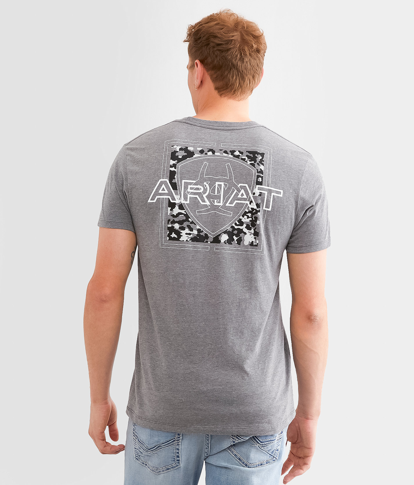 Ariat Camo Outline T-Shirt - Men's T-Shirts in Graphite Heather