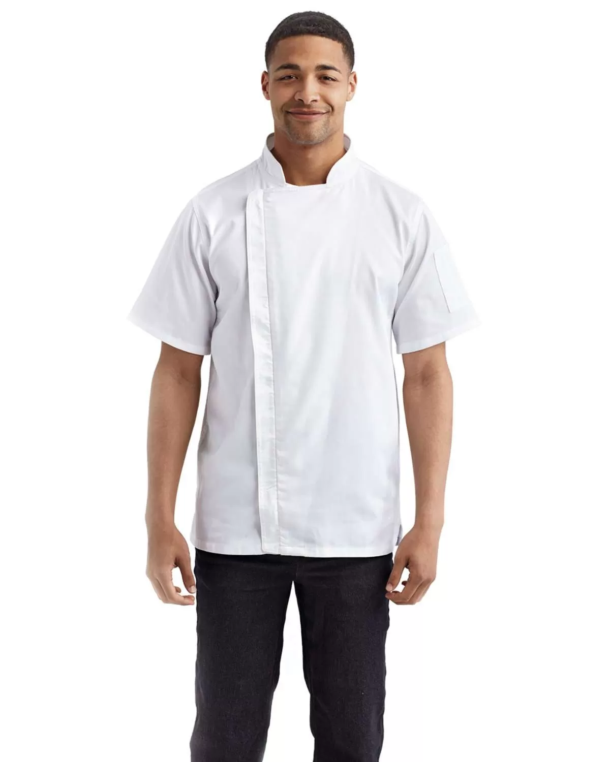 Artisan Collection by Reprime Unisex Zip-Close Short Sleeve Chef's Coat - RP906