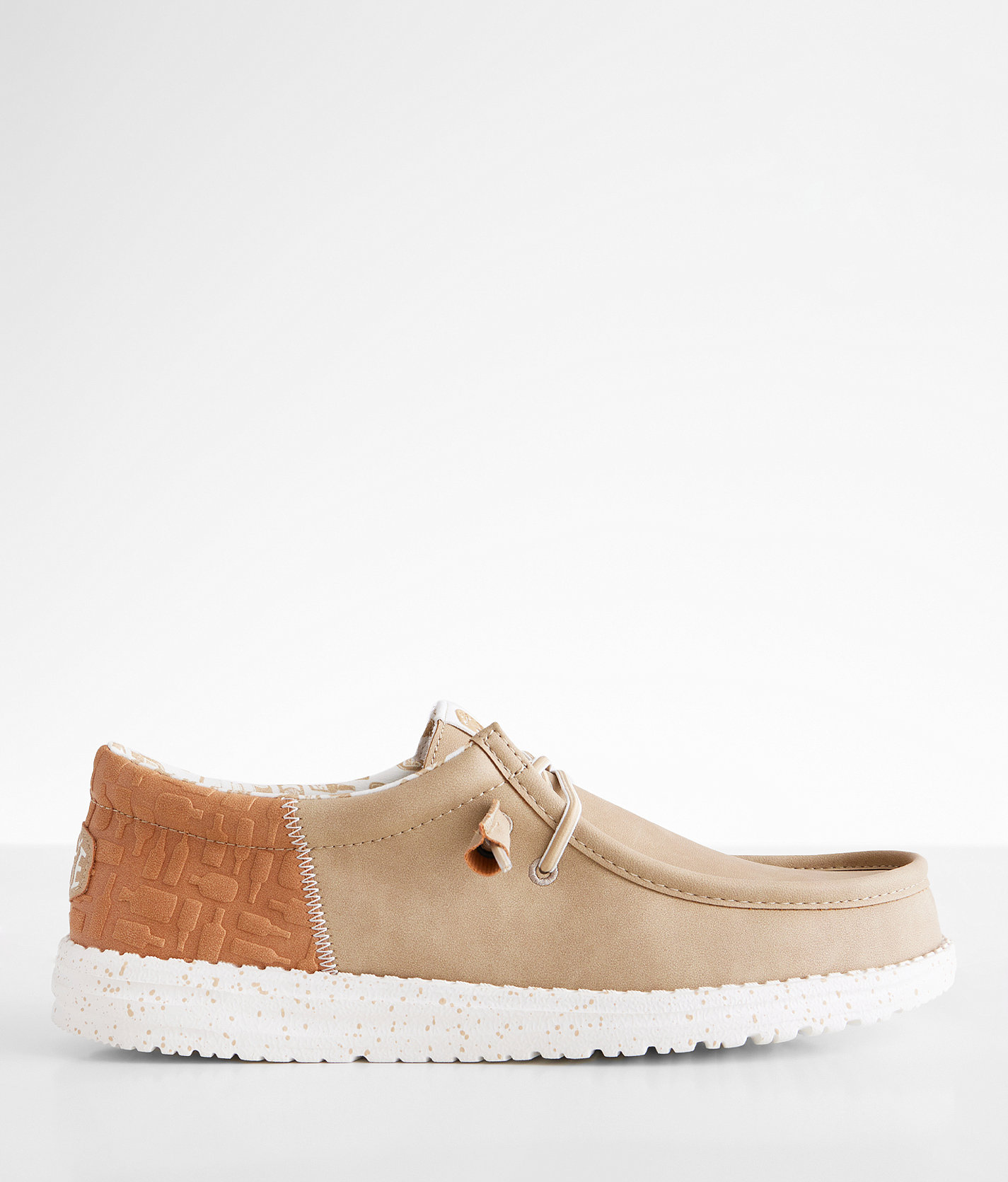 HEYDUDE™ Wally Funk Embossed Bottles Shoe - Men's Shoes in Tan White